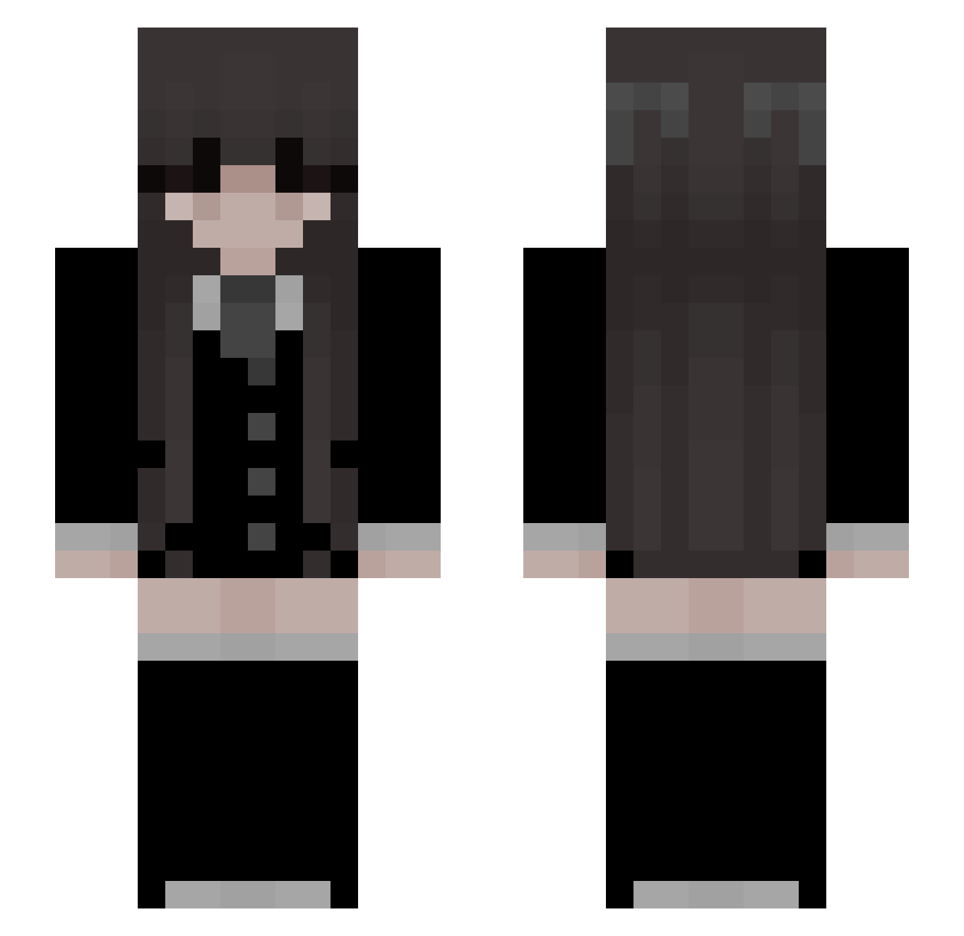 Imlloll Minecraft skin, front and back view