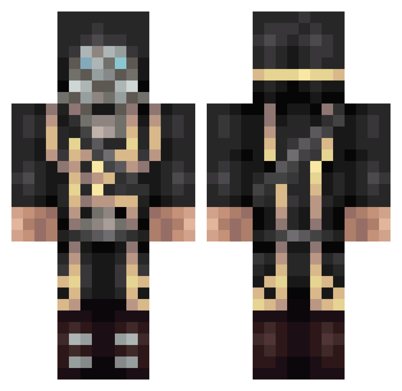 Androudrou Minecraft skin, front and back view