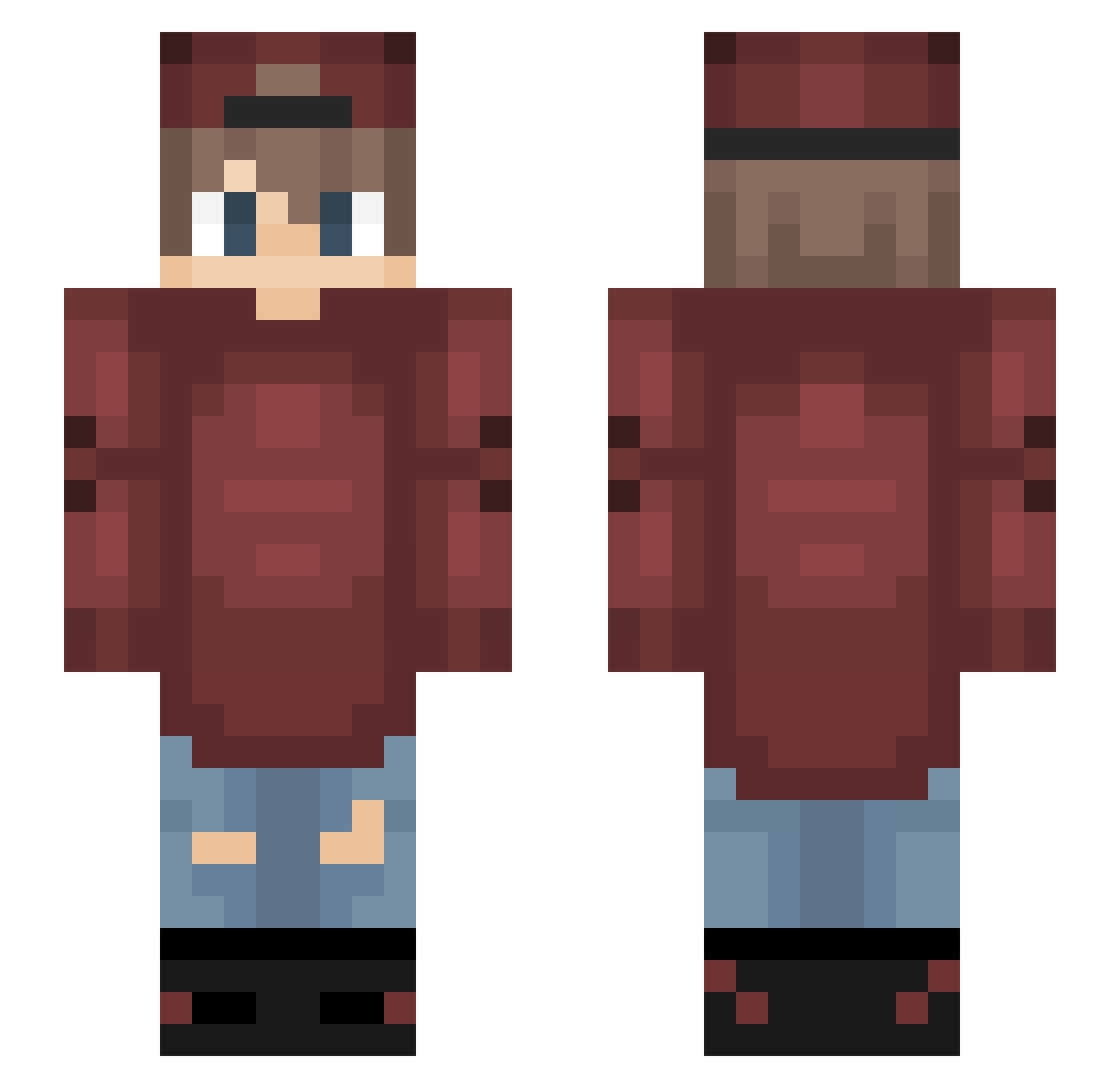 Johnatello Minecraft skin, front and back view