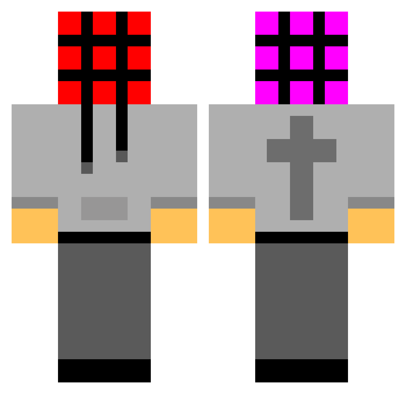Predator4243 Minecraft skin, front and back view