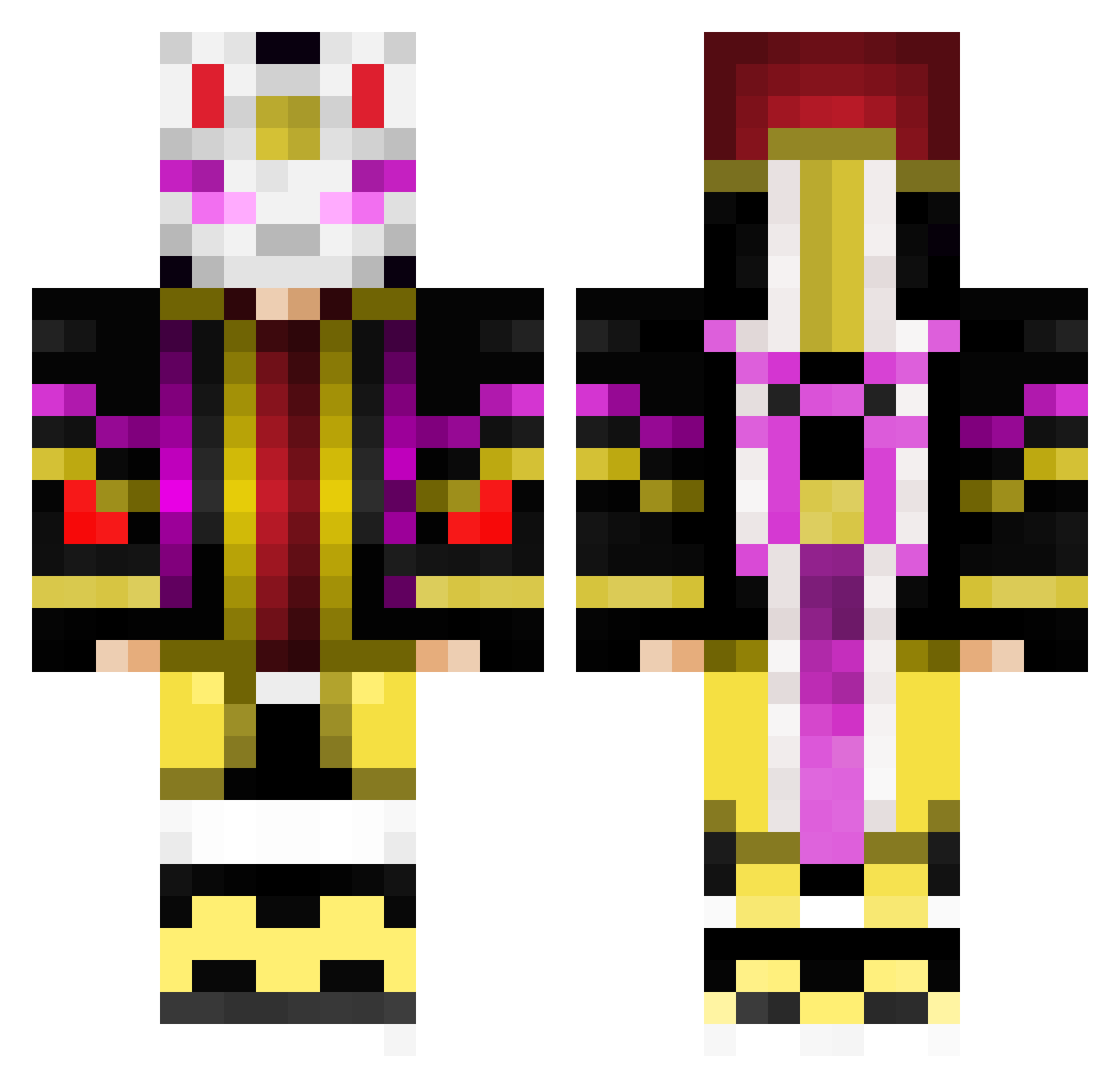 WaterMan50000 Minecraft skin, front and back view