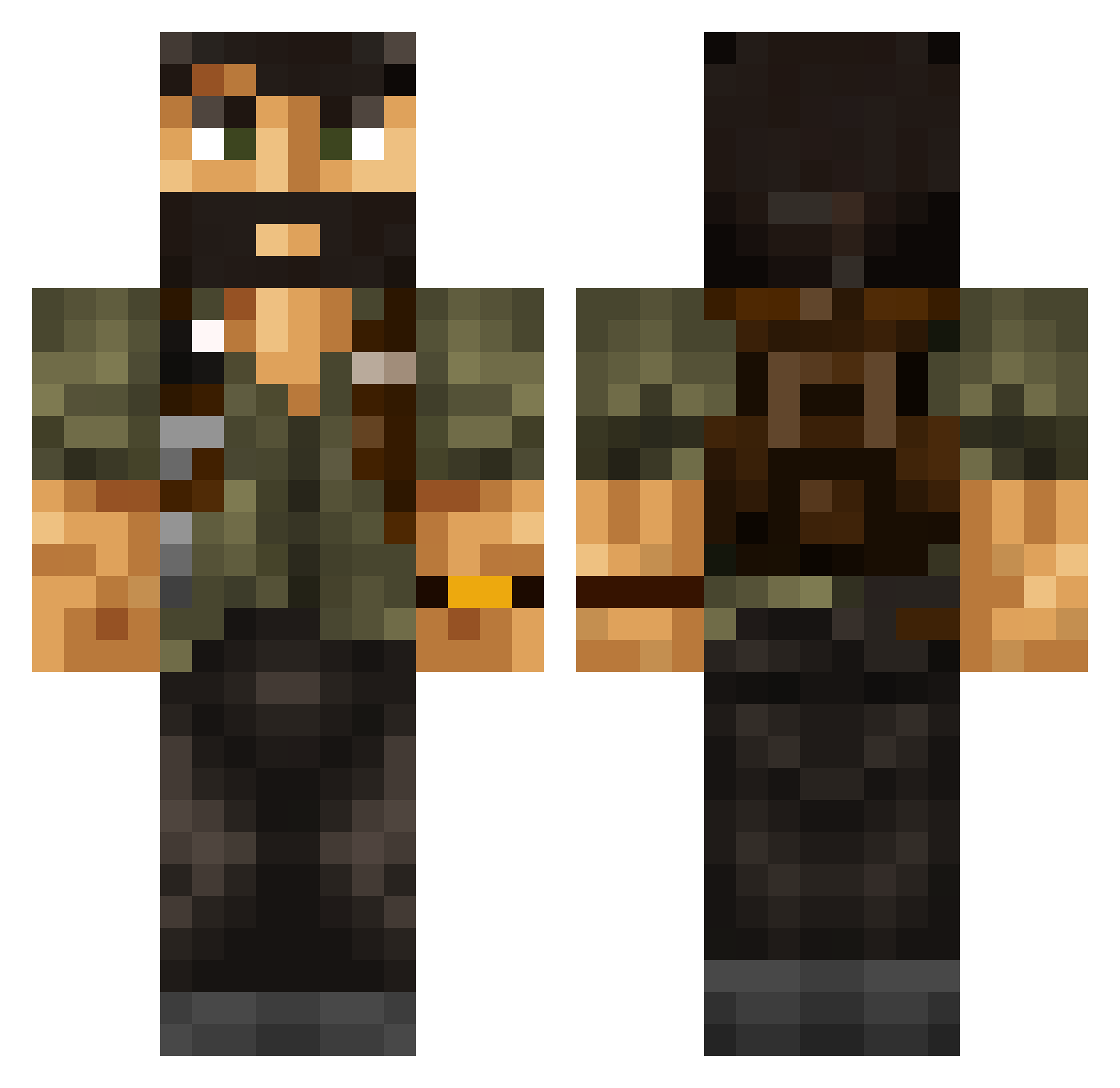 AssBreaker198 Minecraft skin, front and back view