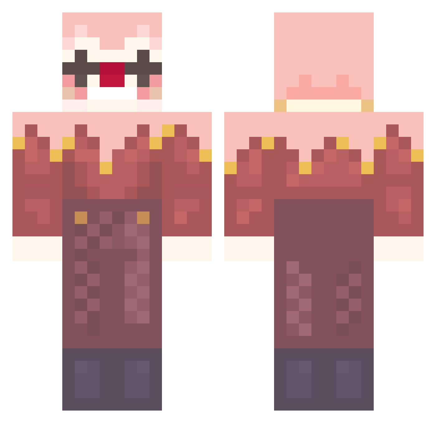 OwOivi Minecraft skin, front and back view