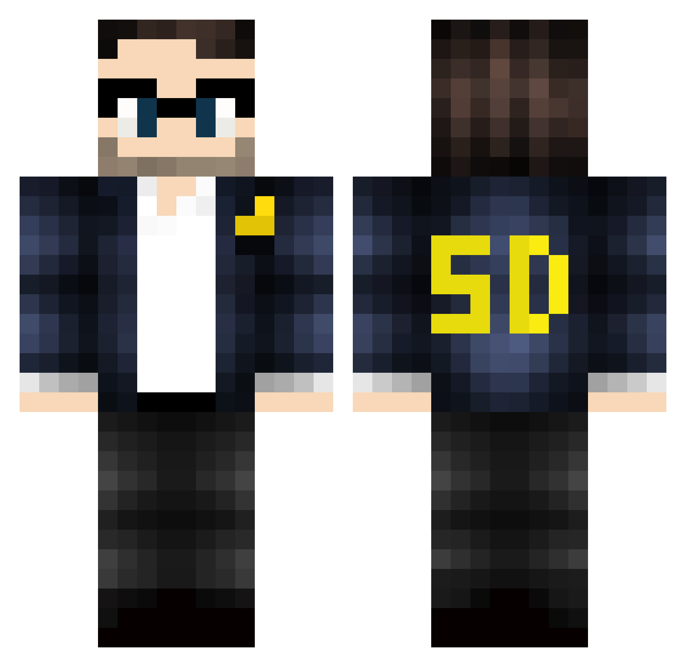 TheHunter8364 Minecraft skin, front and back view