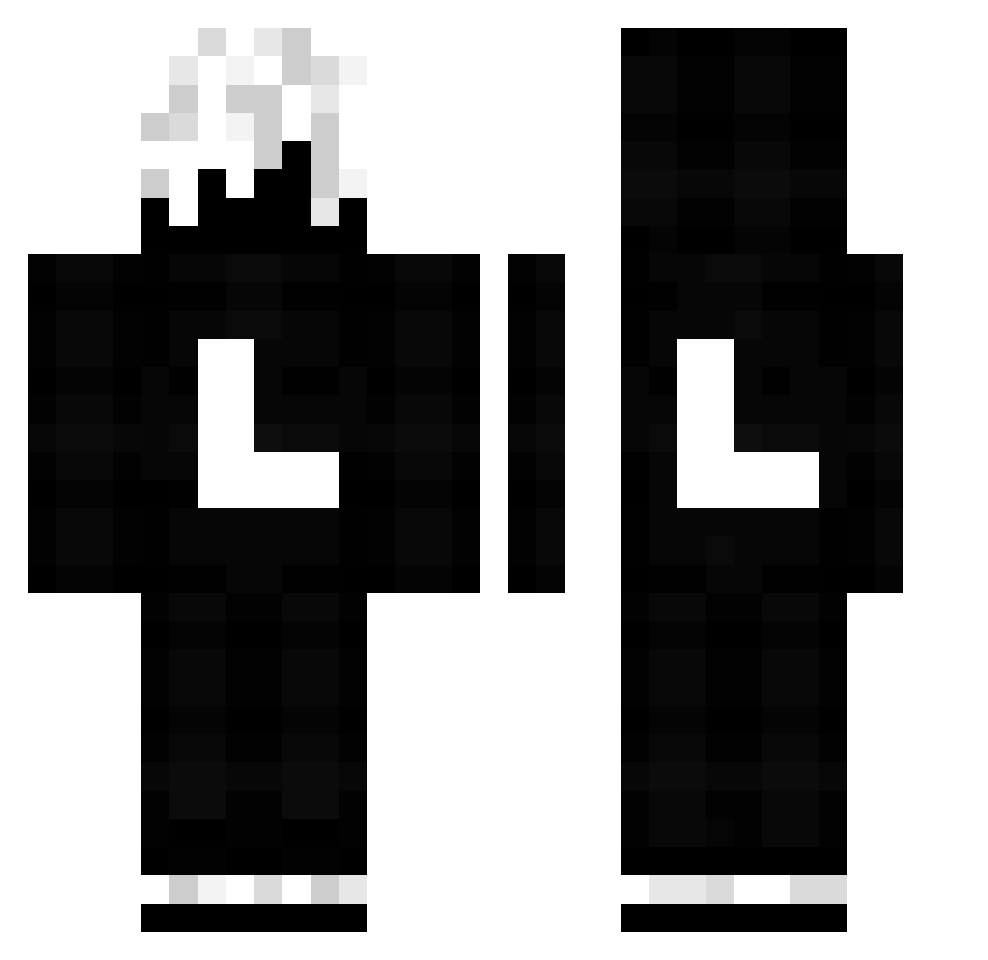 Give_U_L Minecraft skin, front and back view