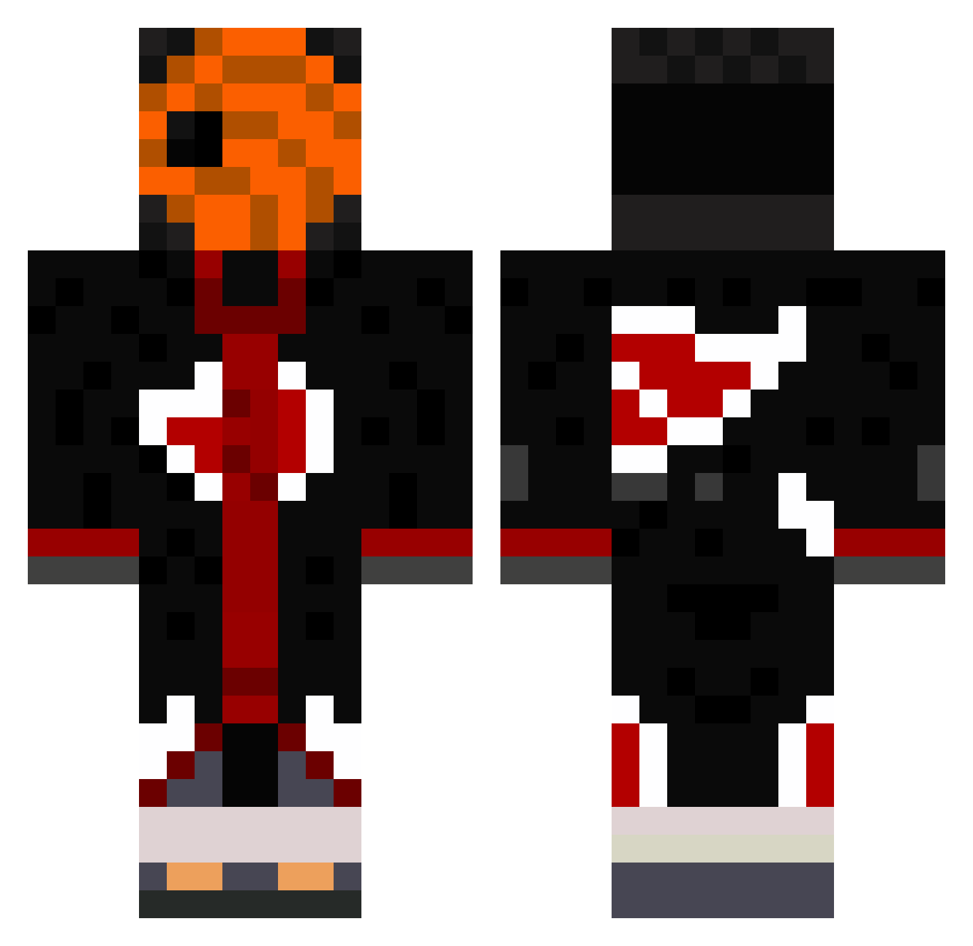 Bendarta Minecraft skin, front and back view