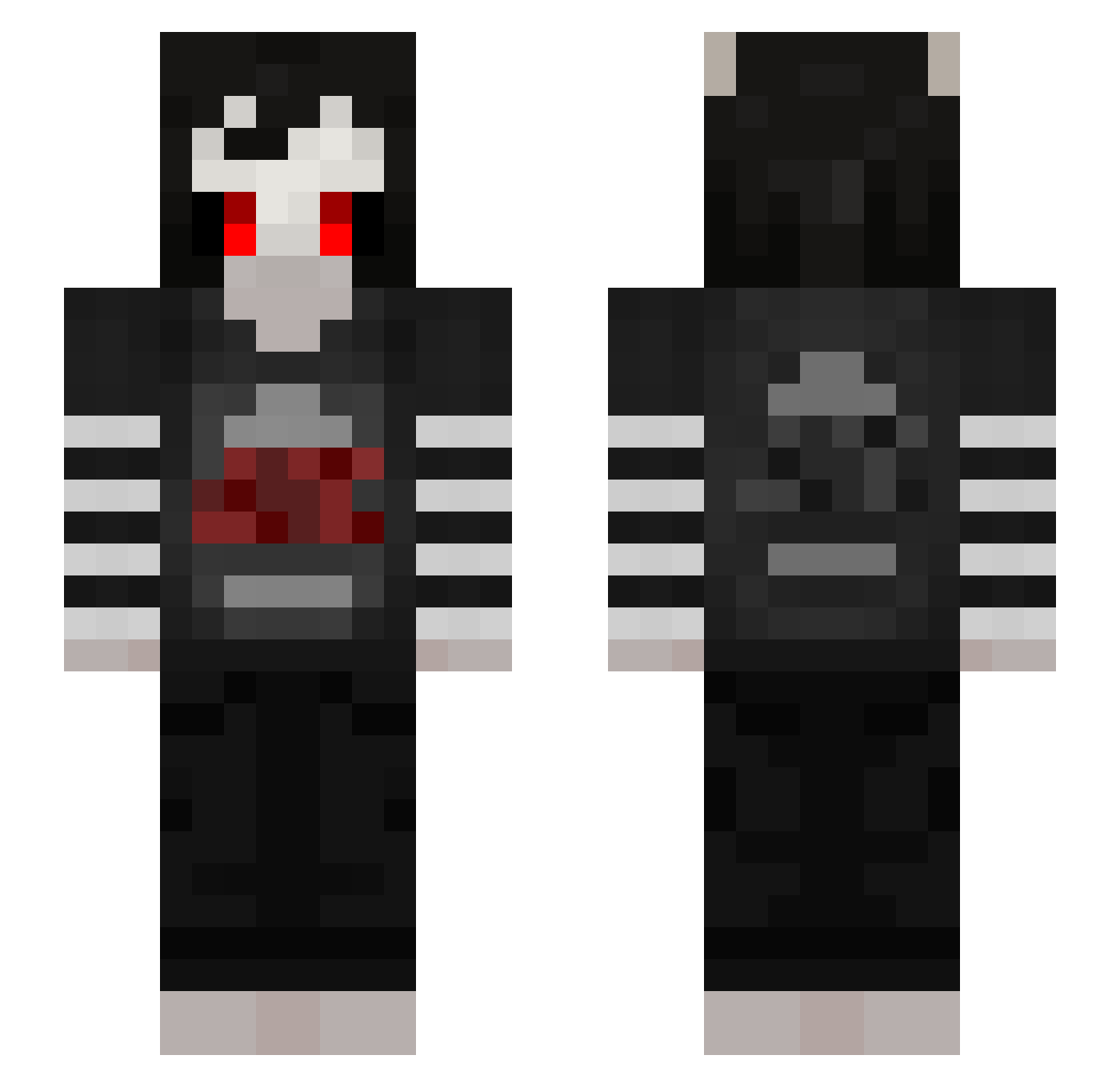 Tannky Minecraft skin, front and back view