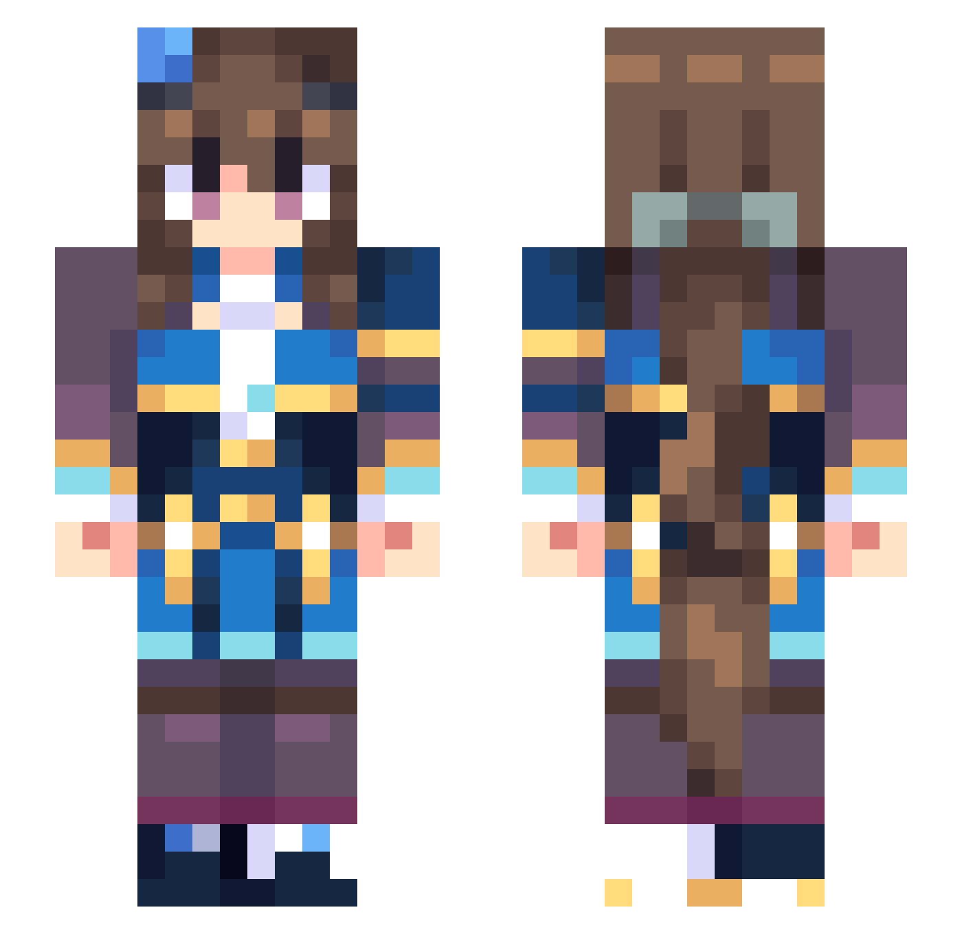 RonTRon Minecraft skin, front and back view