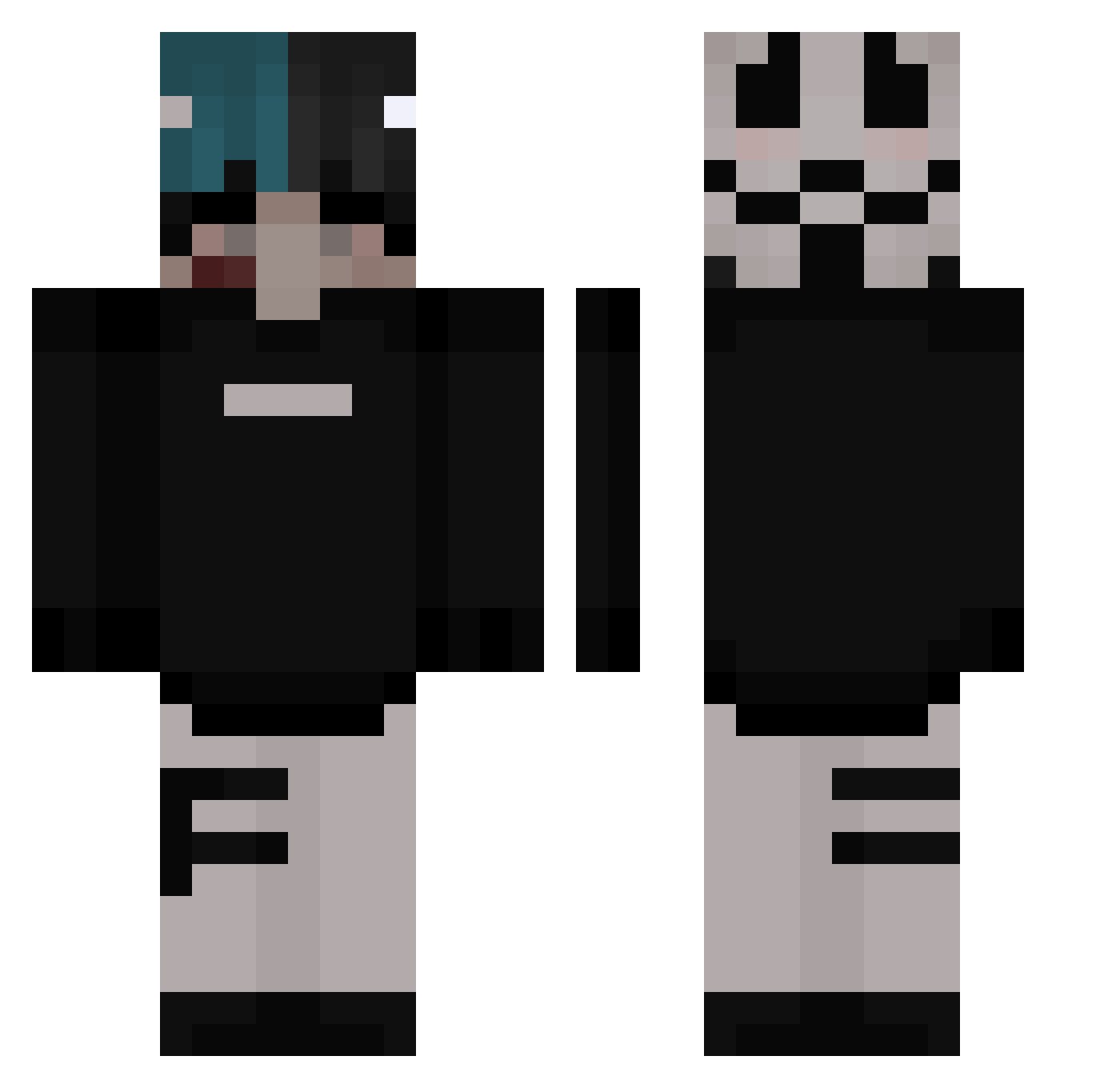 Zaisenan_ Minecraft skin, front and back view