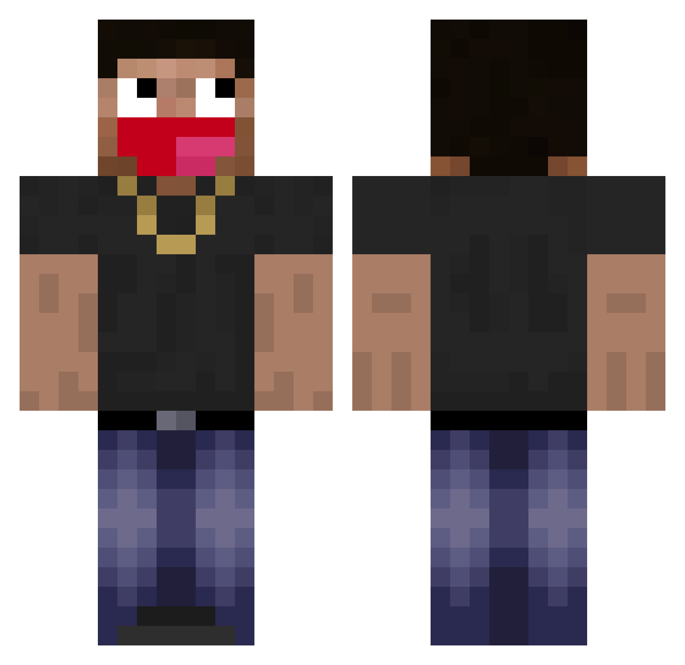 wwadamm Minecraft skin, front and back view
