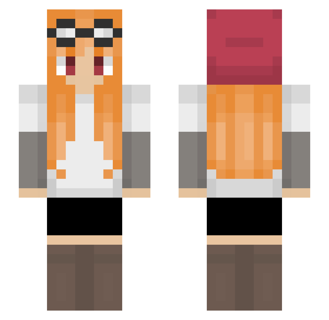 Cloth974 Minecraft skin, front and back view