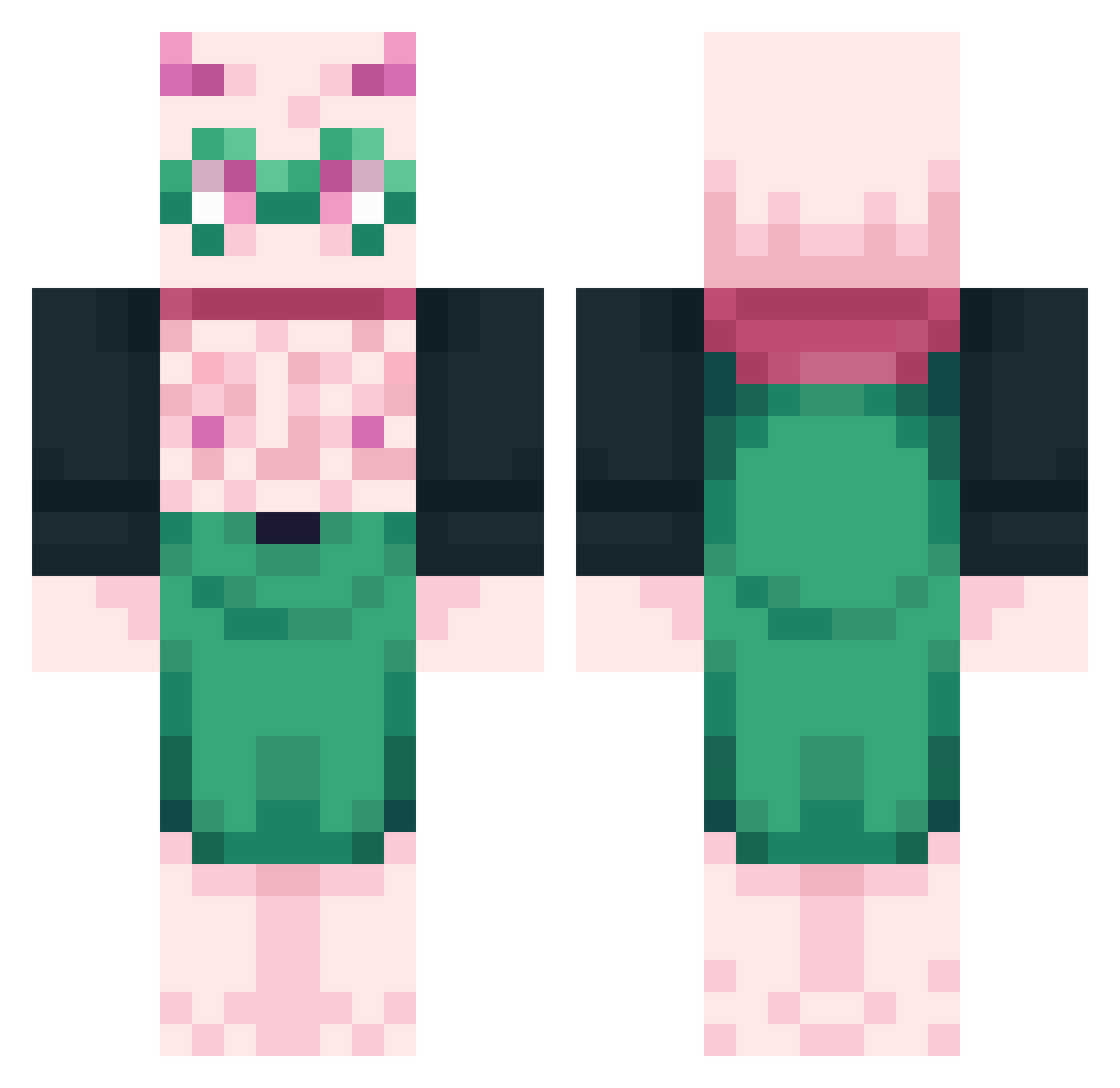 SRcreeper102 Minecraft skin, front and back view