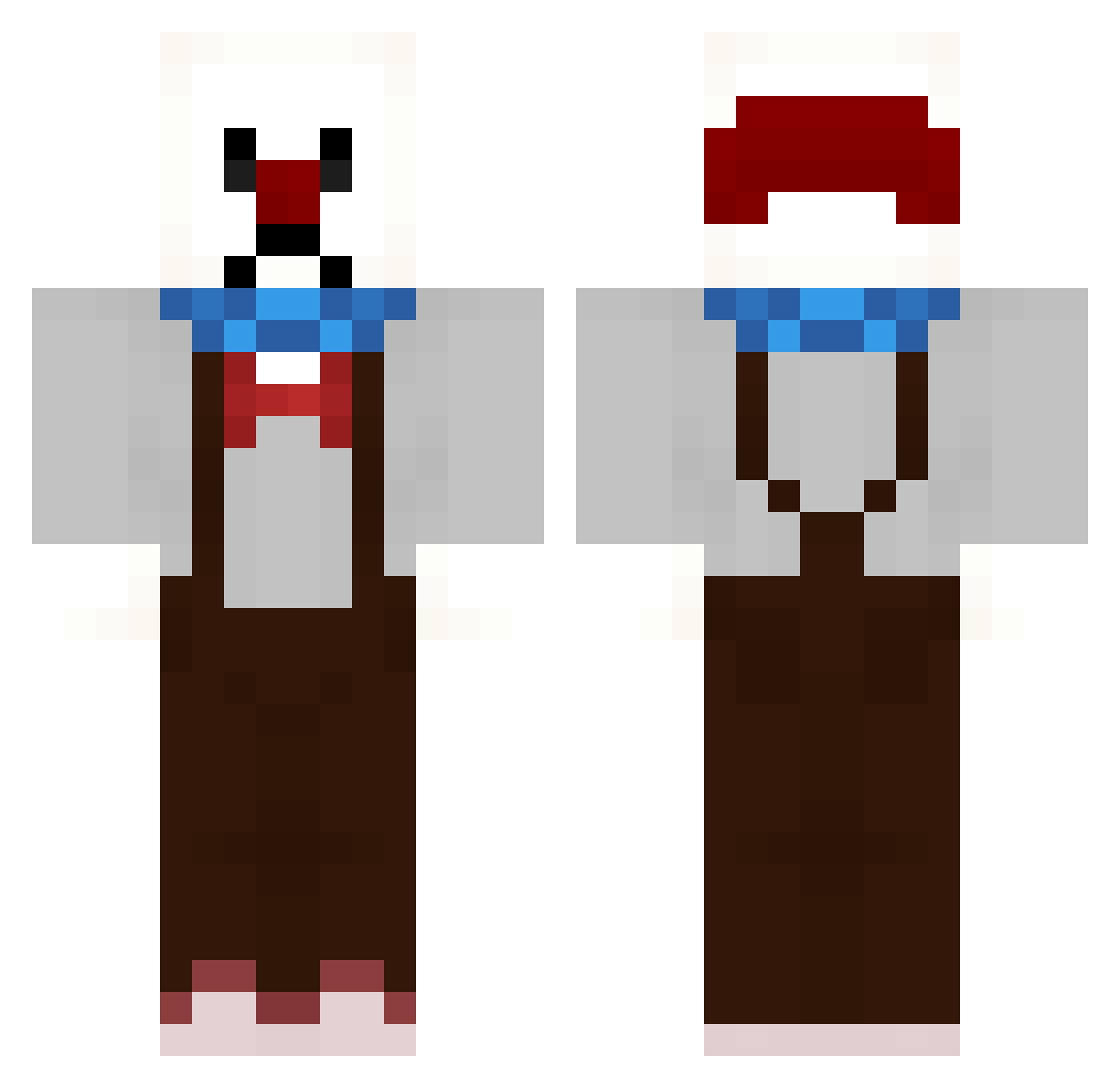 sinxstinx Minecraft skin, front and back view