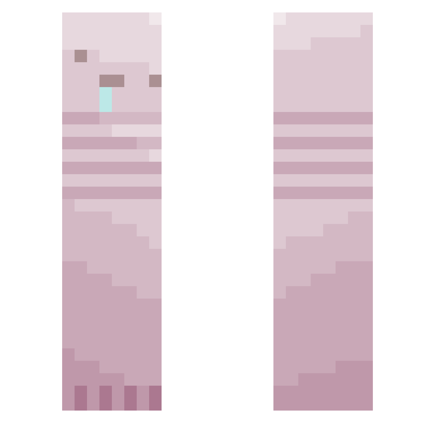 zourcheesecake Minecraft skin, front and back view