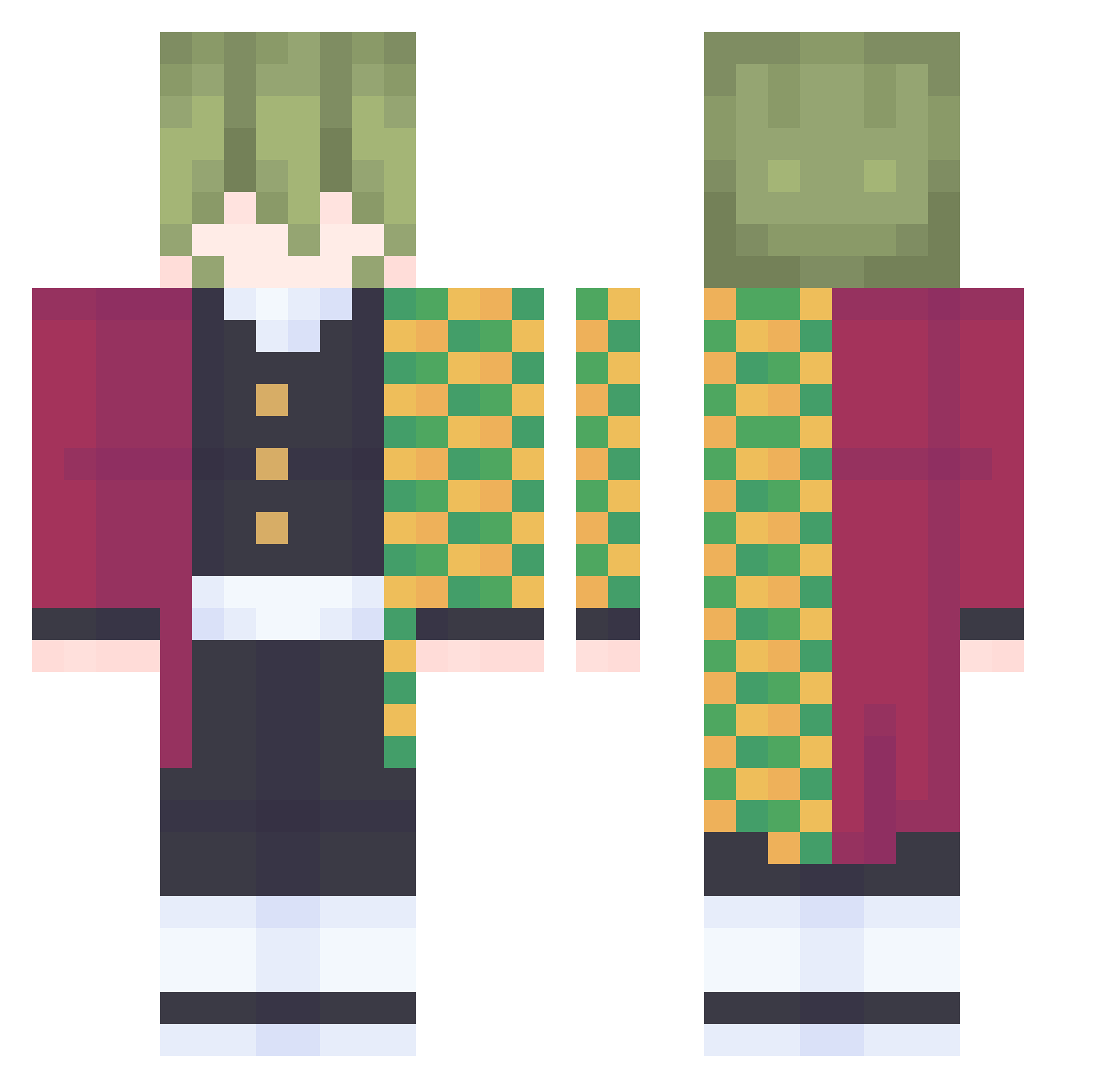 haruk_1234 Minecraft skin, front and back view