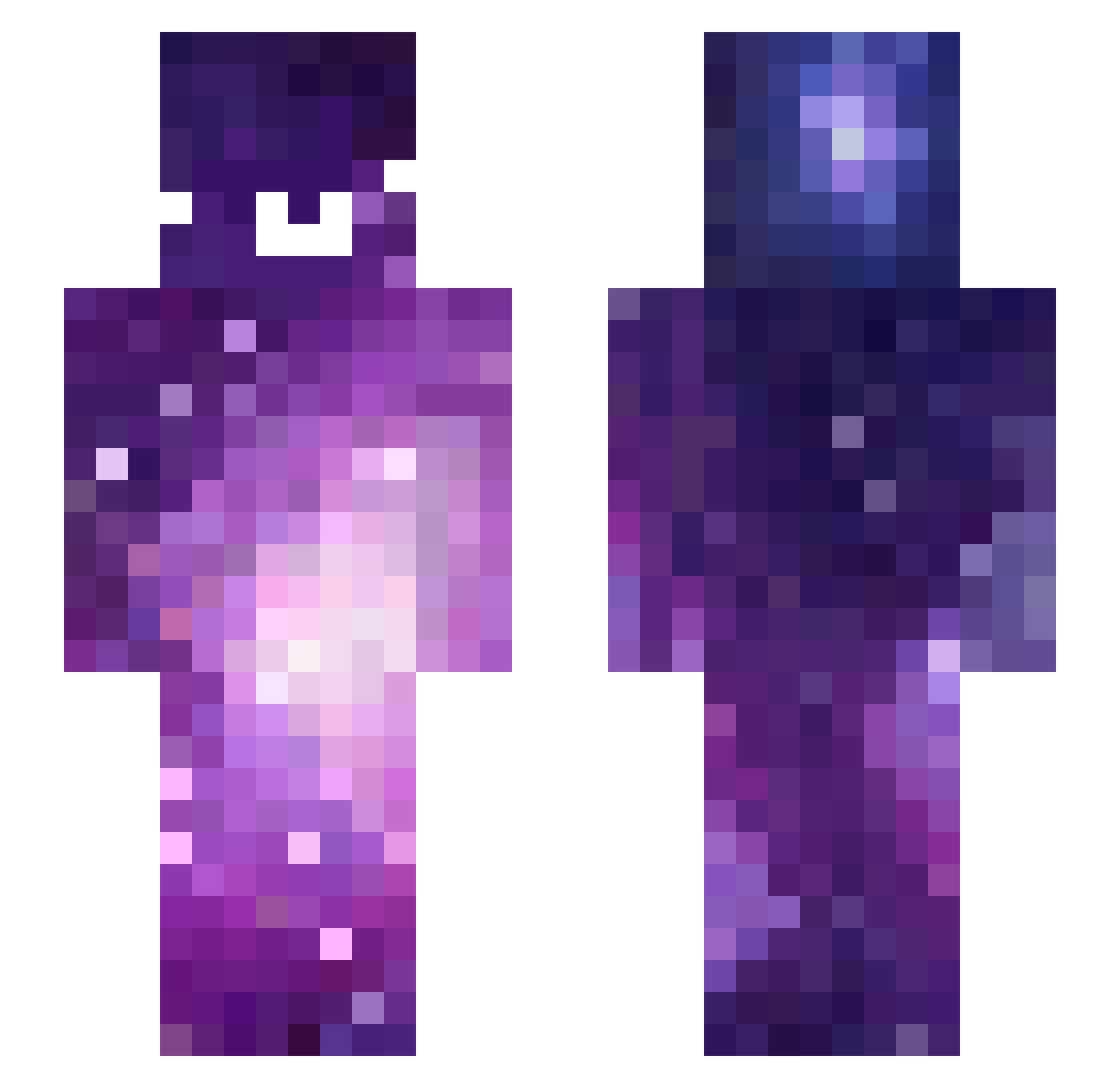 MozillaMan Minecraft skin, front and back view