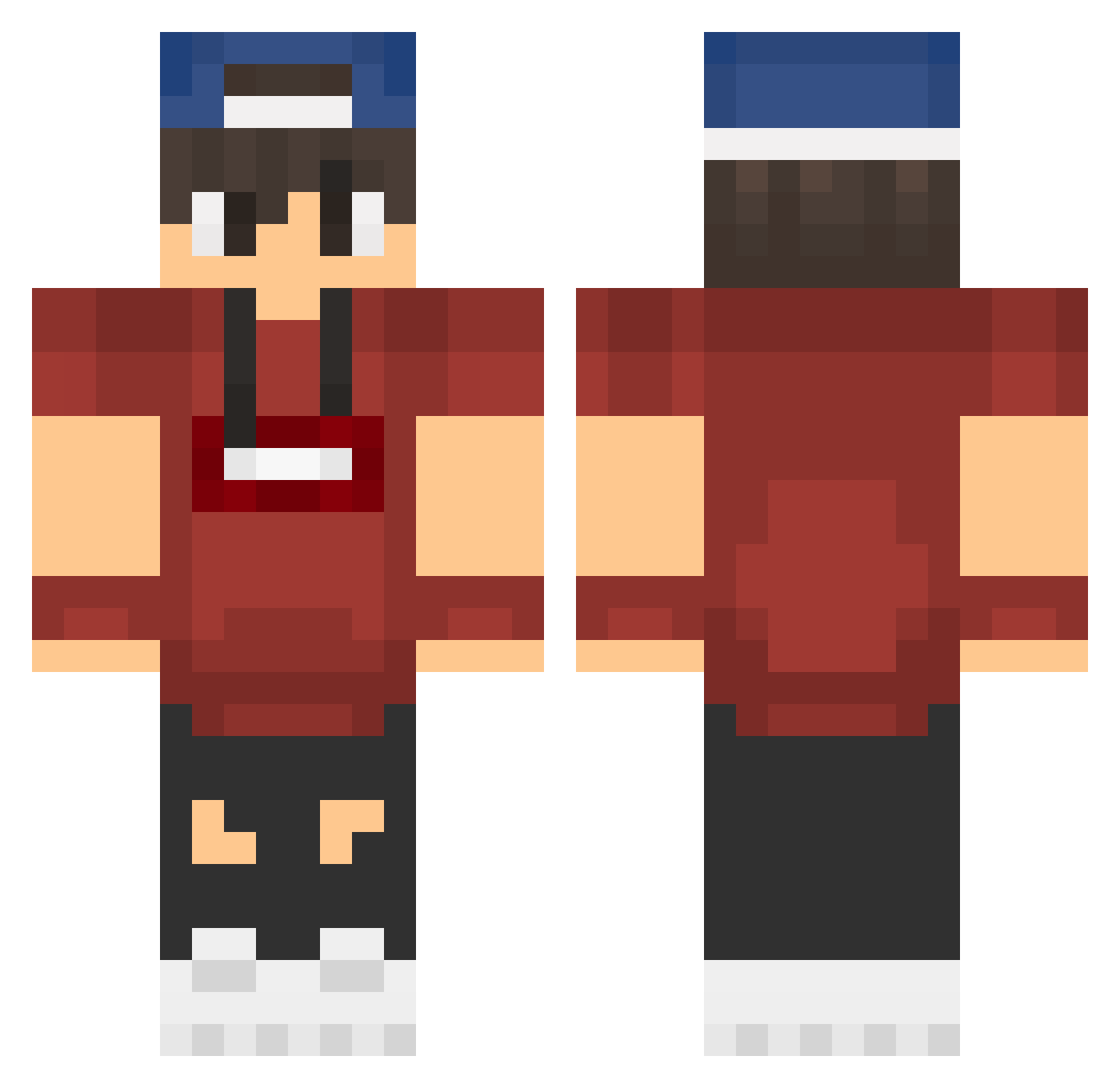 Lin9686 Minecraft skin, front and back view