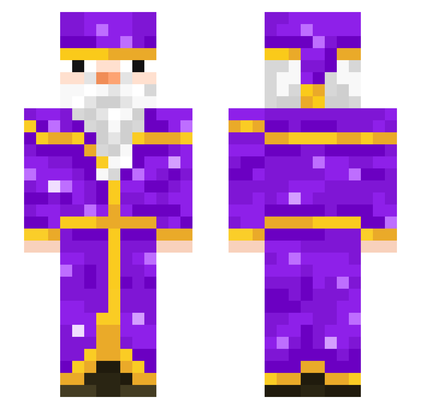 0ffler Minecraft skin, front and back view