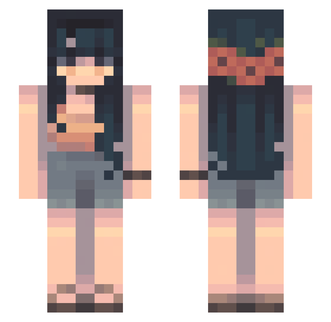 luckyflorals Minecraft skin, front and back view