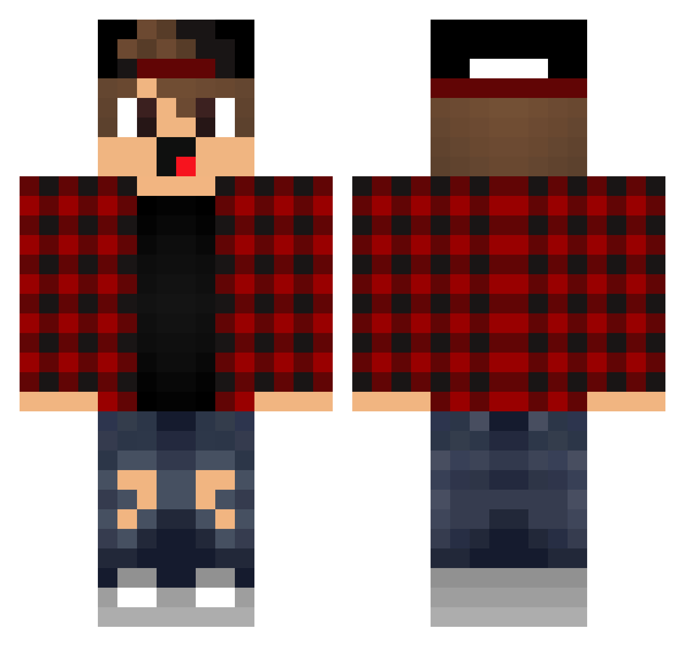 ProAwaits Minecraft skin, front and back view