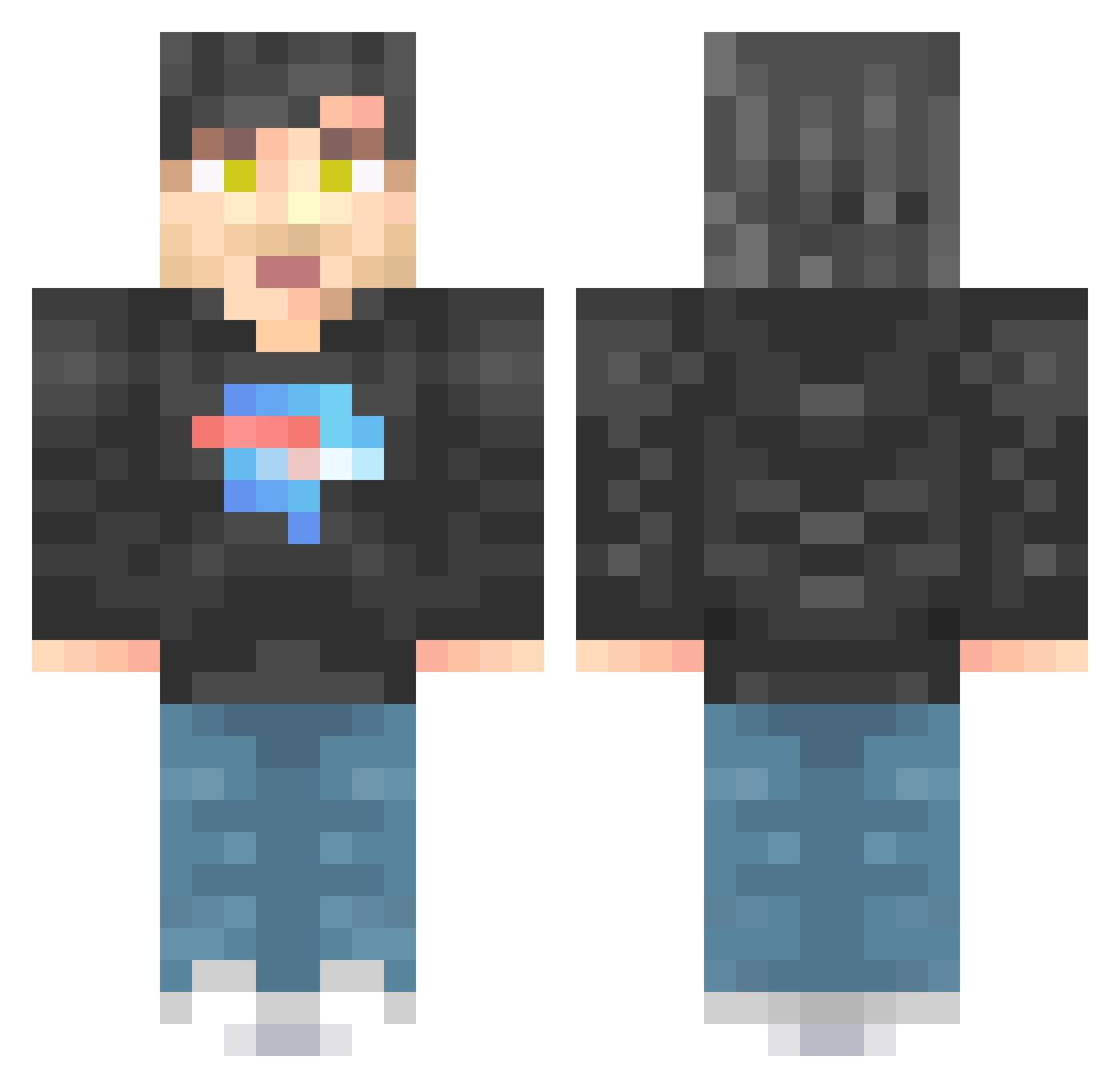 zgub Minecraft skin, front and back view