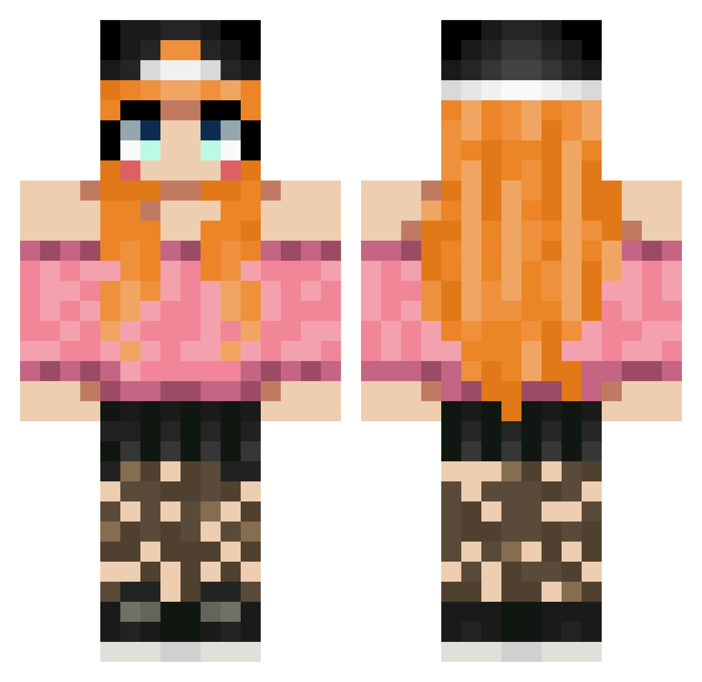 Knowve Minecraft skin, front and back view