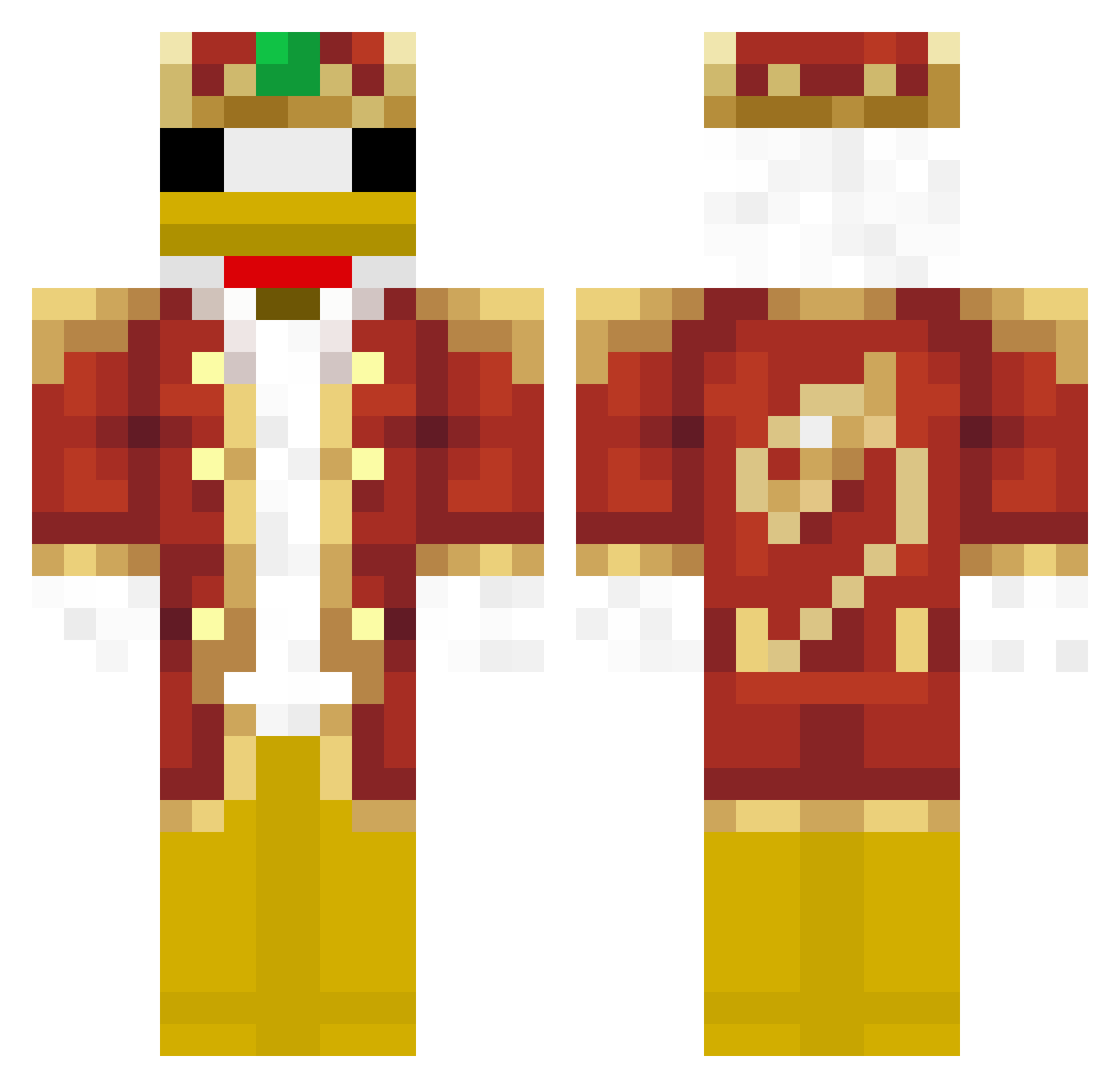 SensChickenNZ Minecraft skin, front and back view