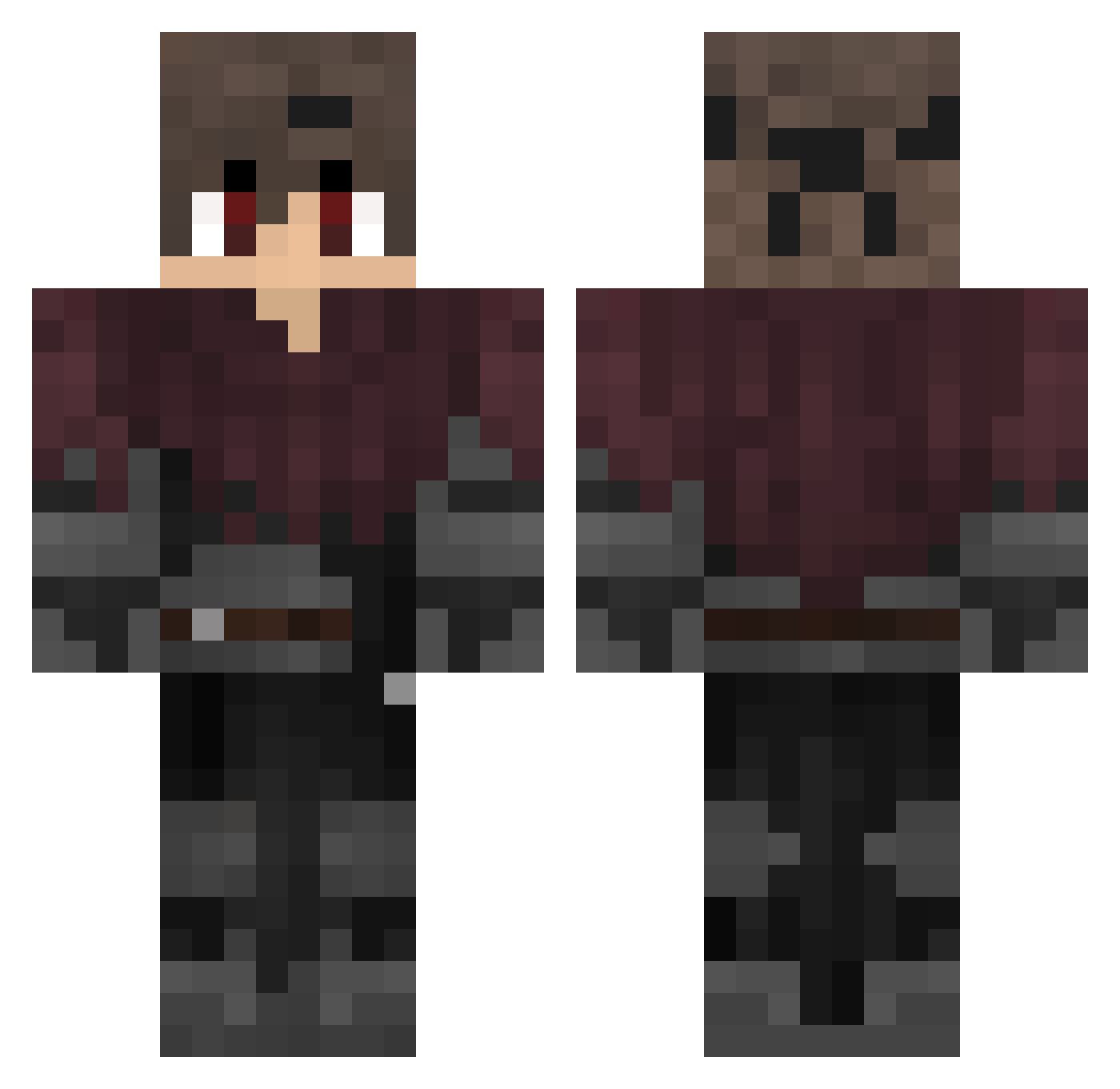 XINITOU Minecraft skin, front and back view