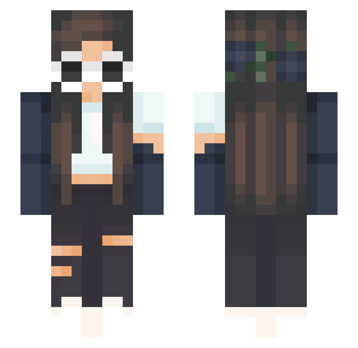 rebut Minecraft skin, front and back view