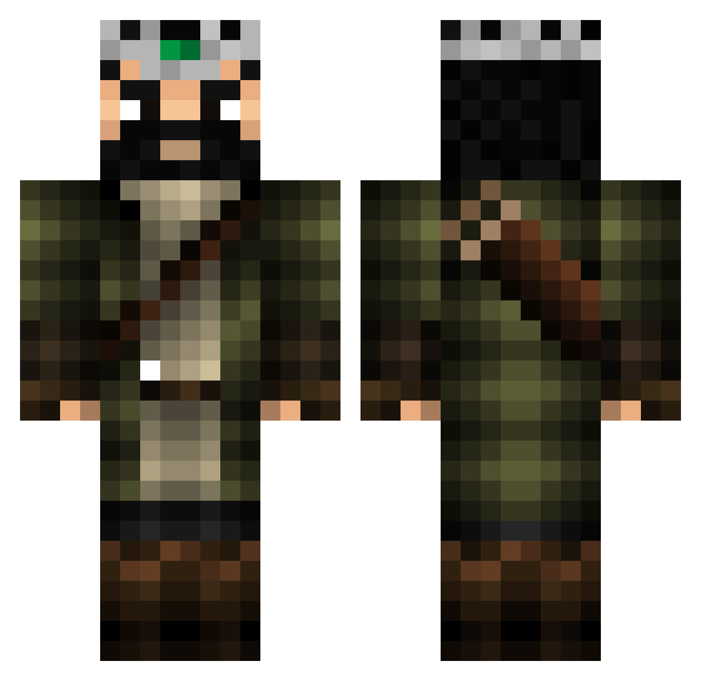 Blent Minecraft skin, front and back view