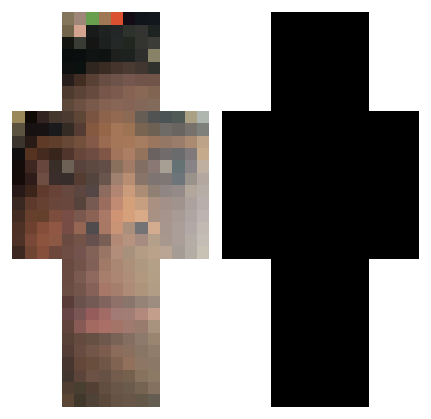 pratty_p Minecraft skin, front and back view