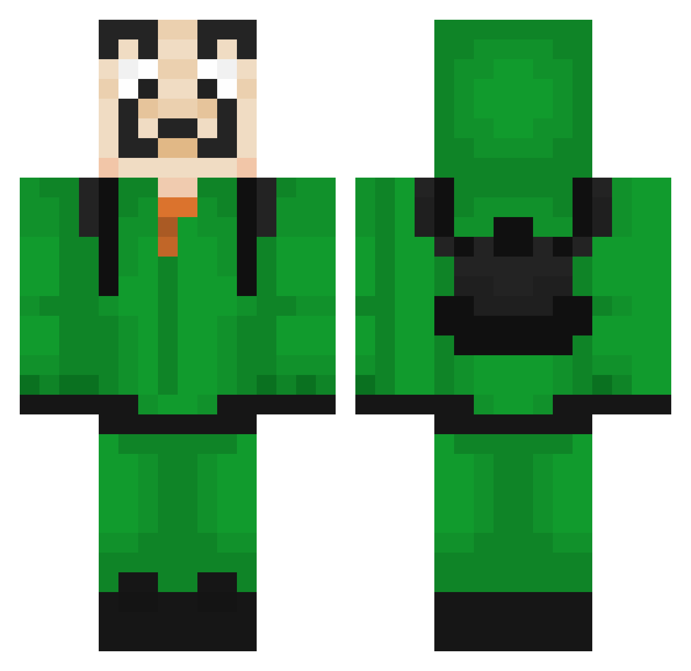 Boomer Minecraft skin, front and back view