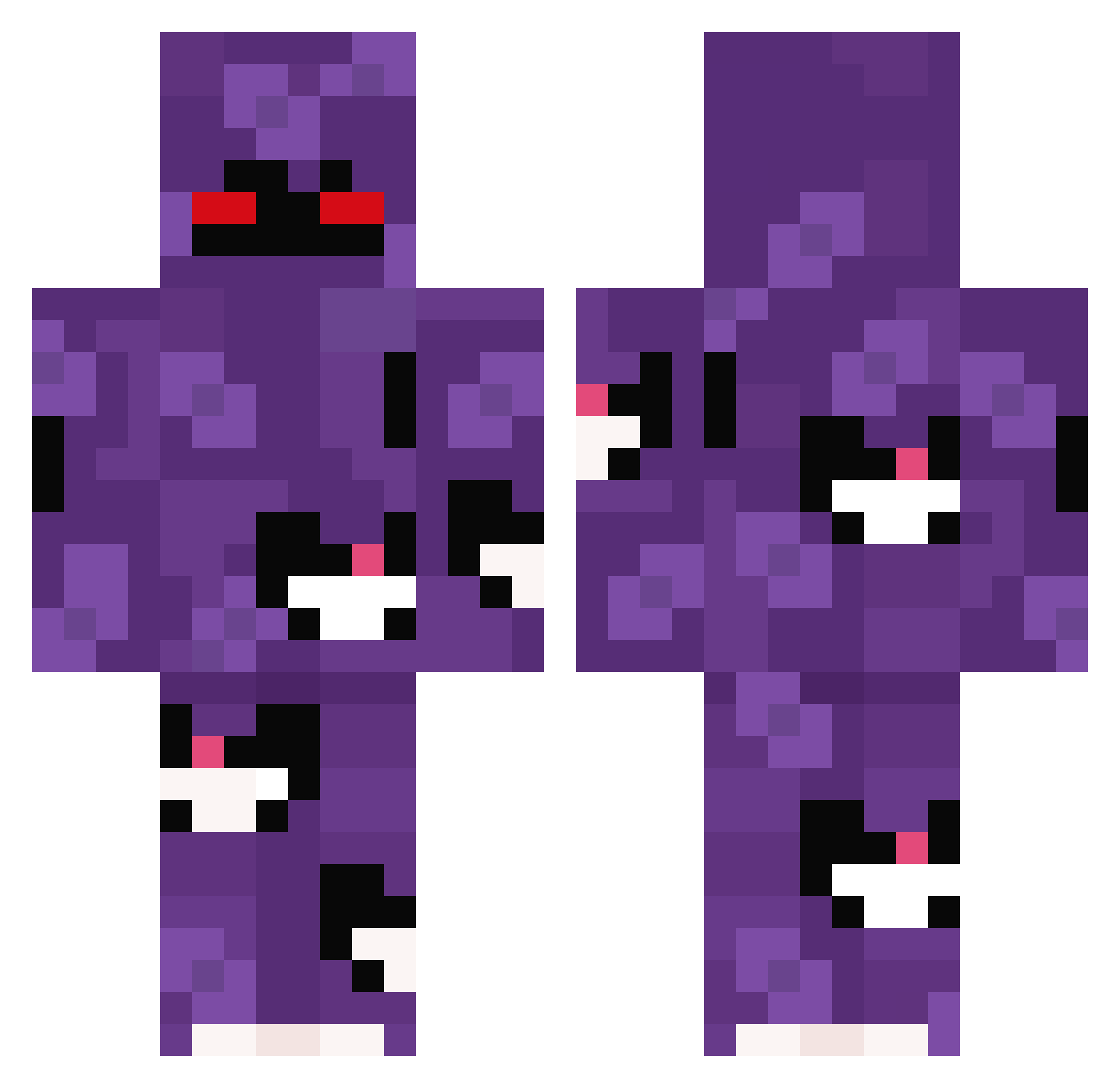 Perthro0o Minecraft skin, front and back view