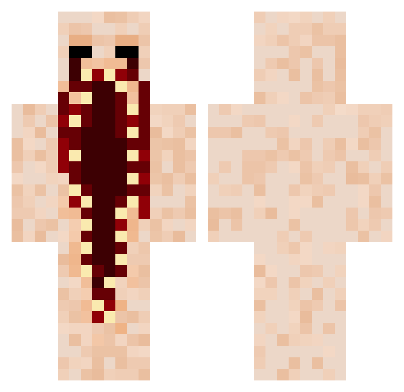 phoe2 Minecraft skin, front and back view