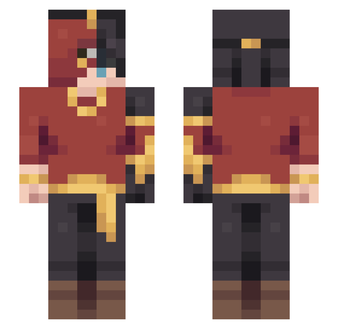 BetterCallSole Minecraft skin, front and back view