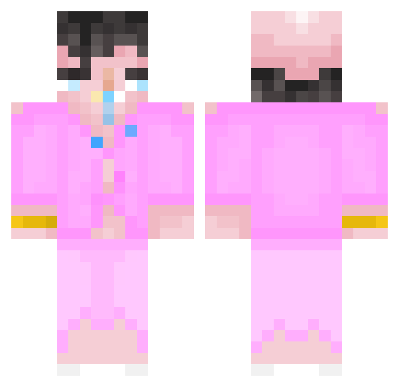 Pom Minecraft skin, front and back view