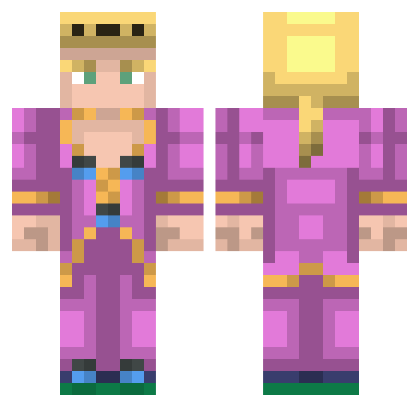 Zamboh Minecraft skin, front and back view