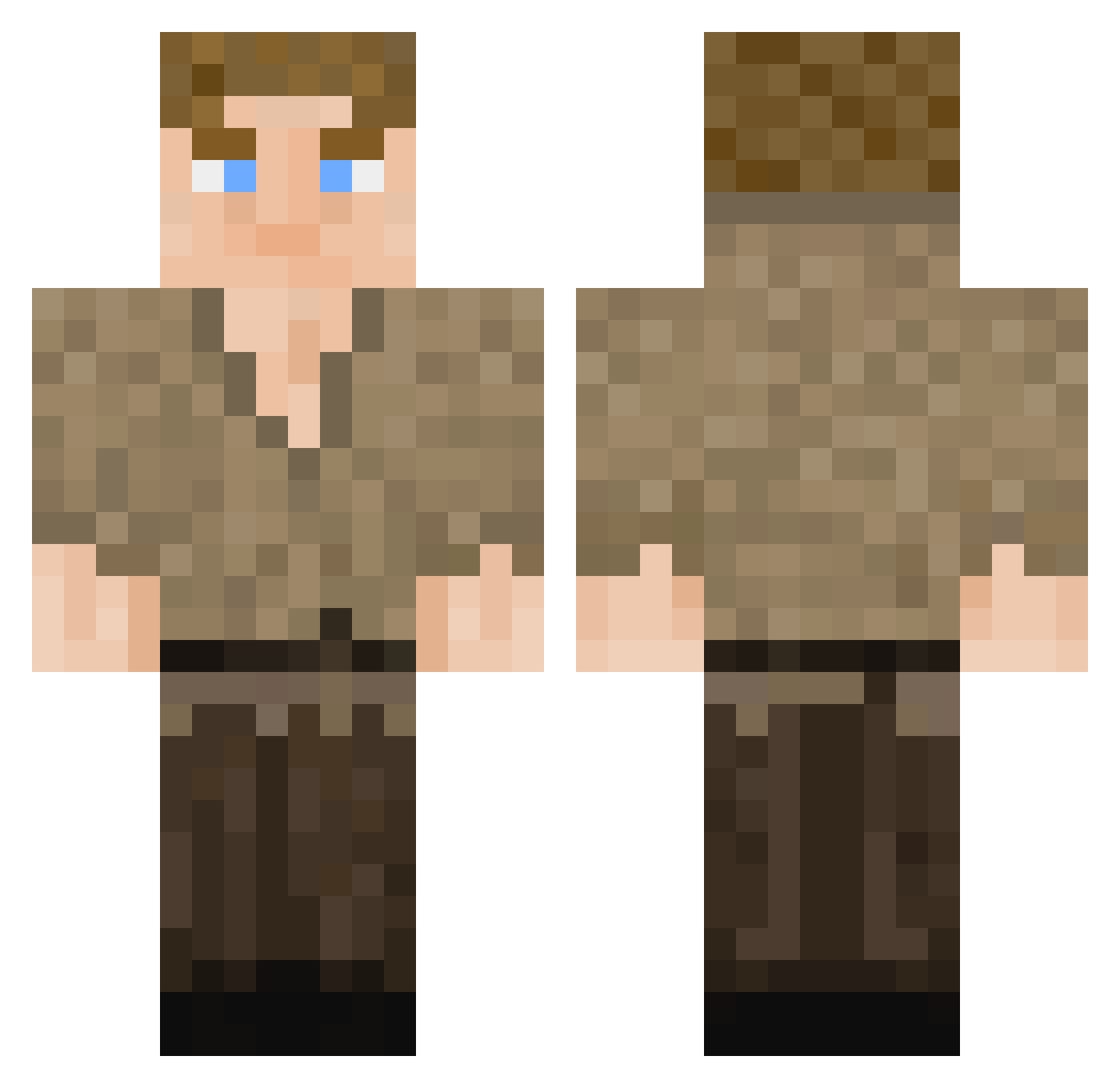 Batoonchi Minecraft skin, front and back view