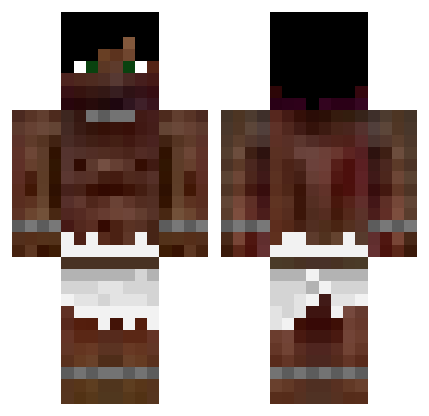 Albertoru Minecraft skin, front and back view