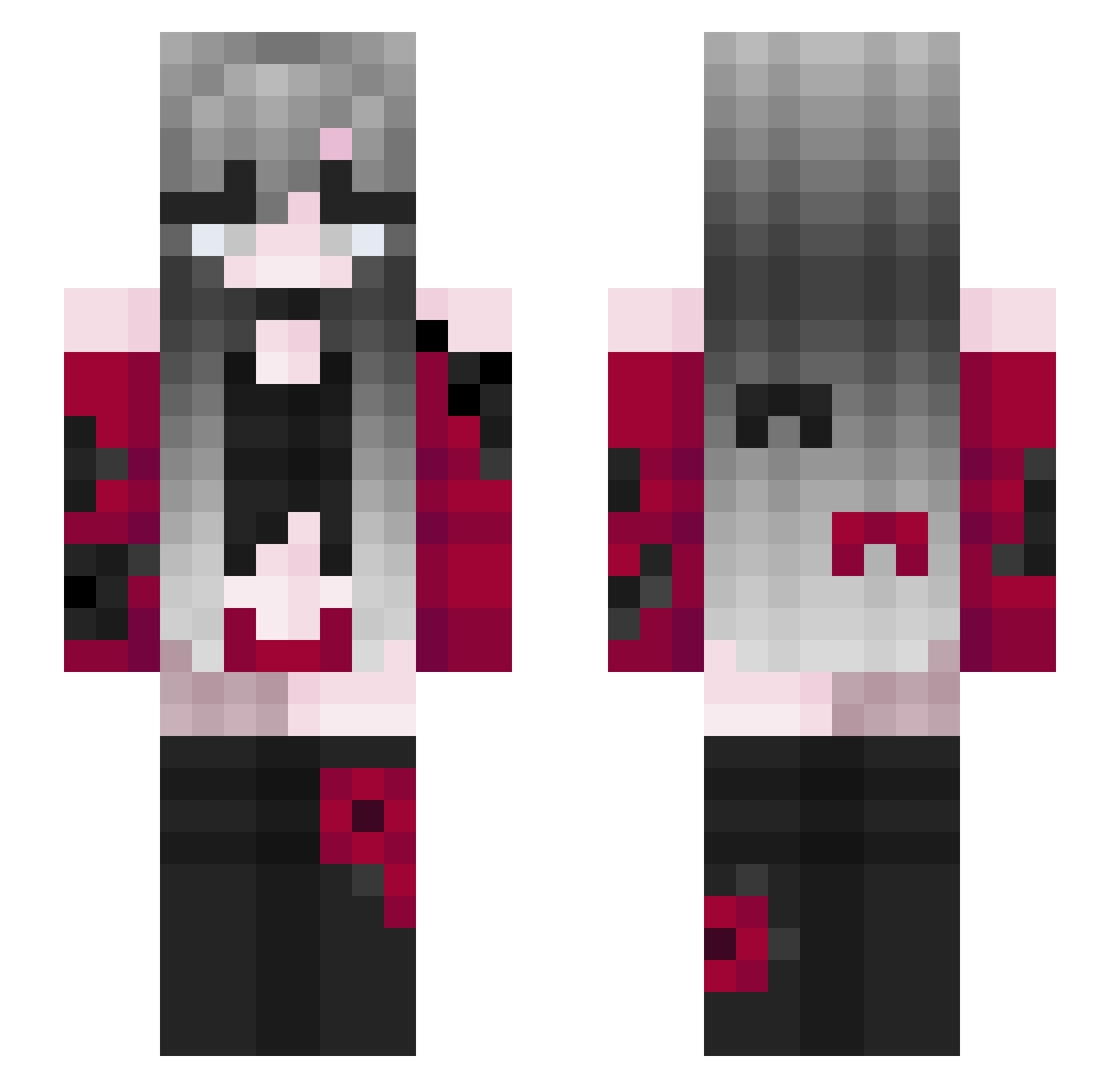 SebastianTurtle Minecraft skin, front and back view