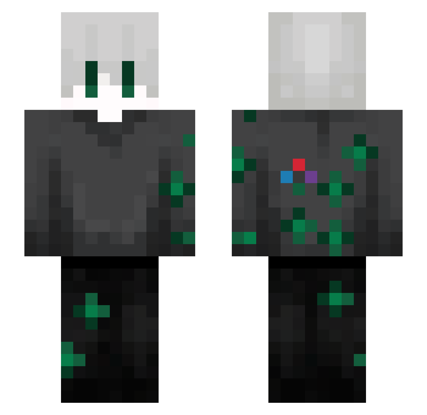 MistaTeo Minecraft skin, front and back view