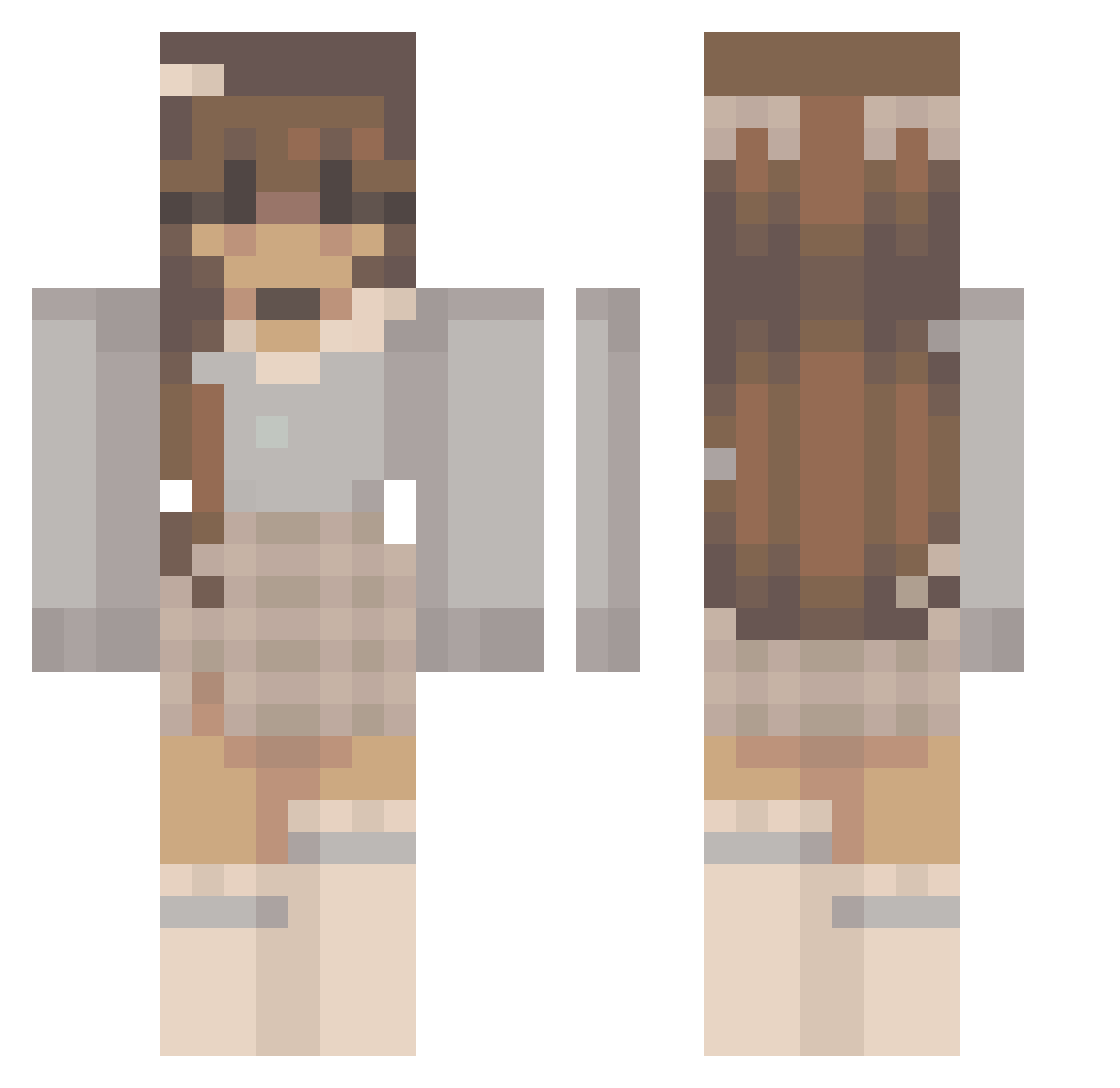 paesly Minecraft skin, front and back view