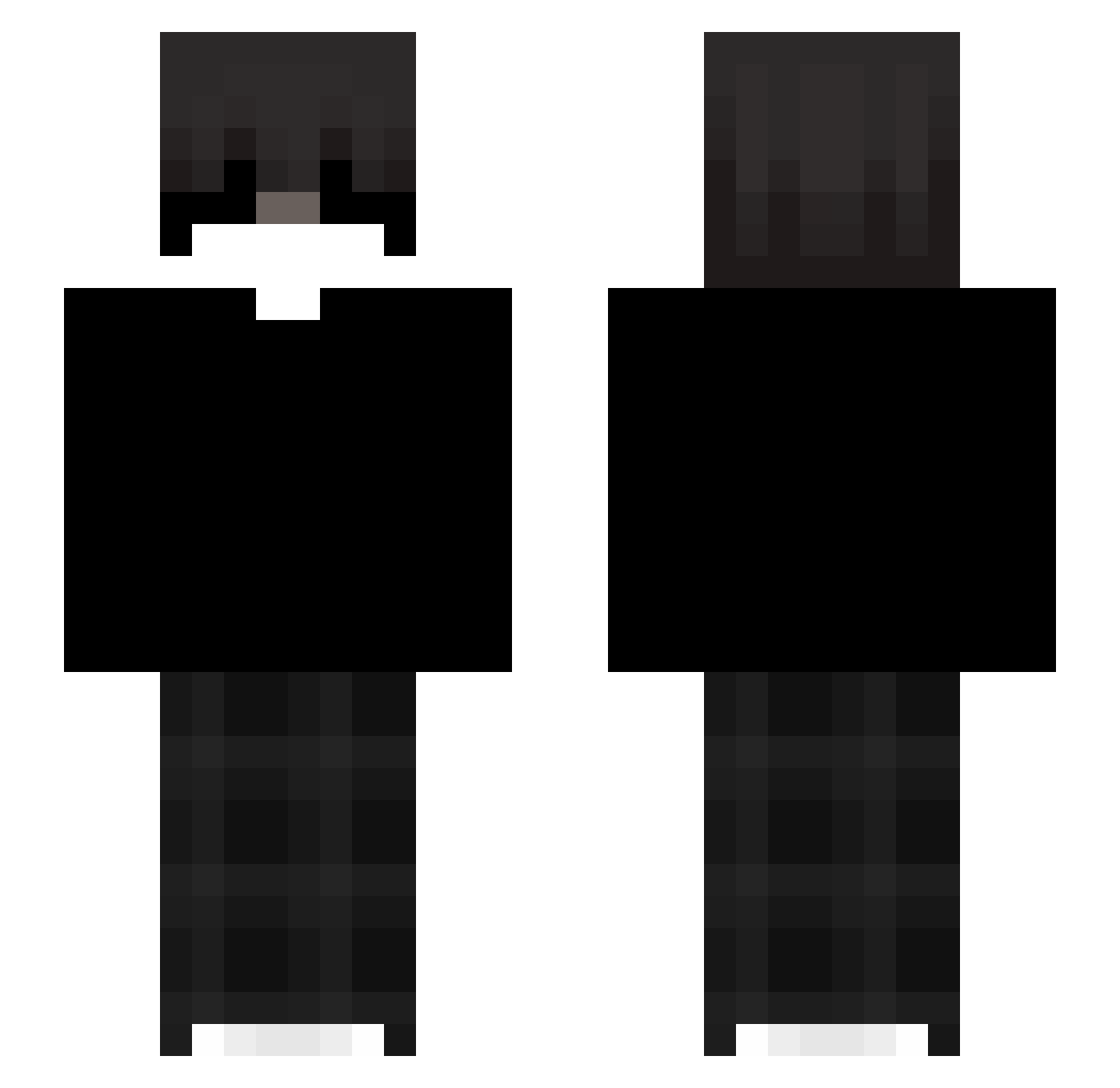 tqndra Minecraft skin, front and back view