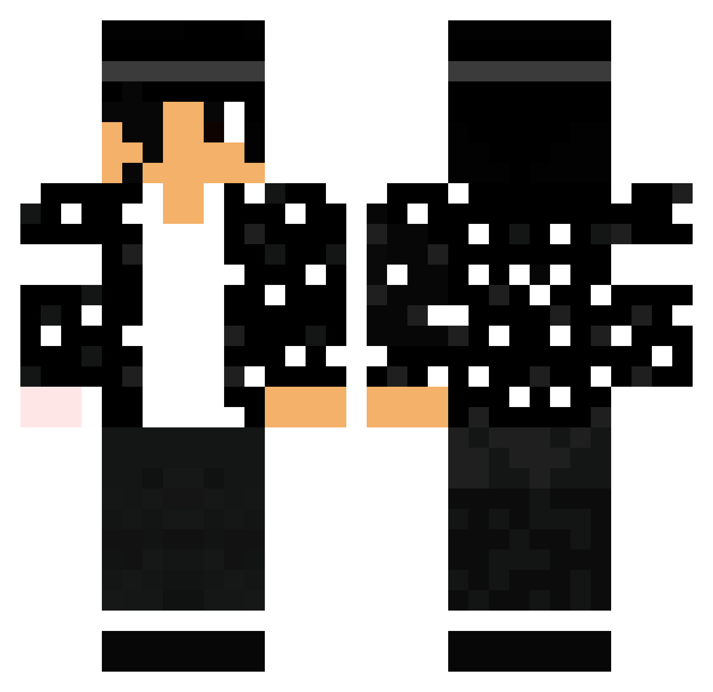 Falfadrax Minecraft skin, front and back view