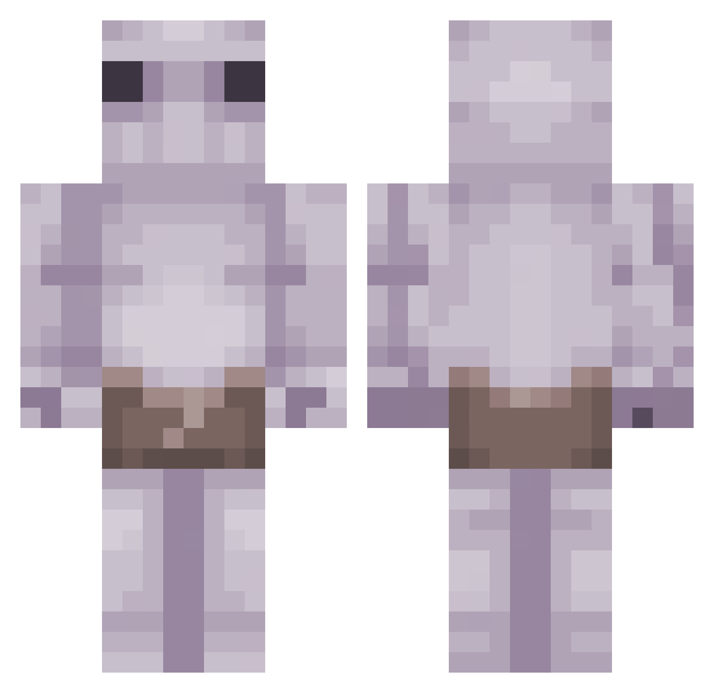 Thelium Minecraft skin, front and back view
