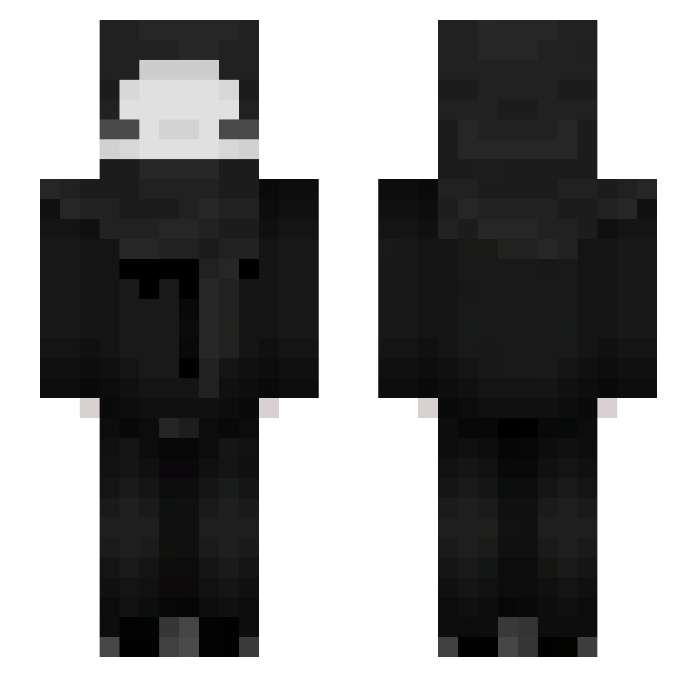 Zzexe Minecraft skin, front and back view