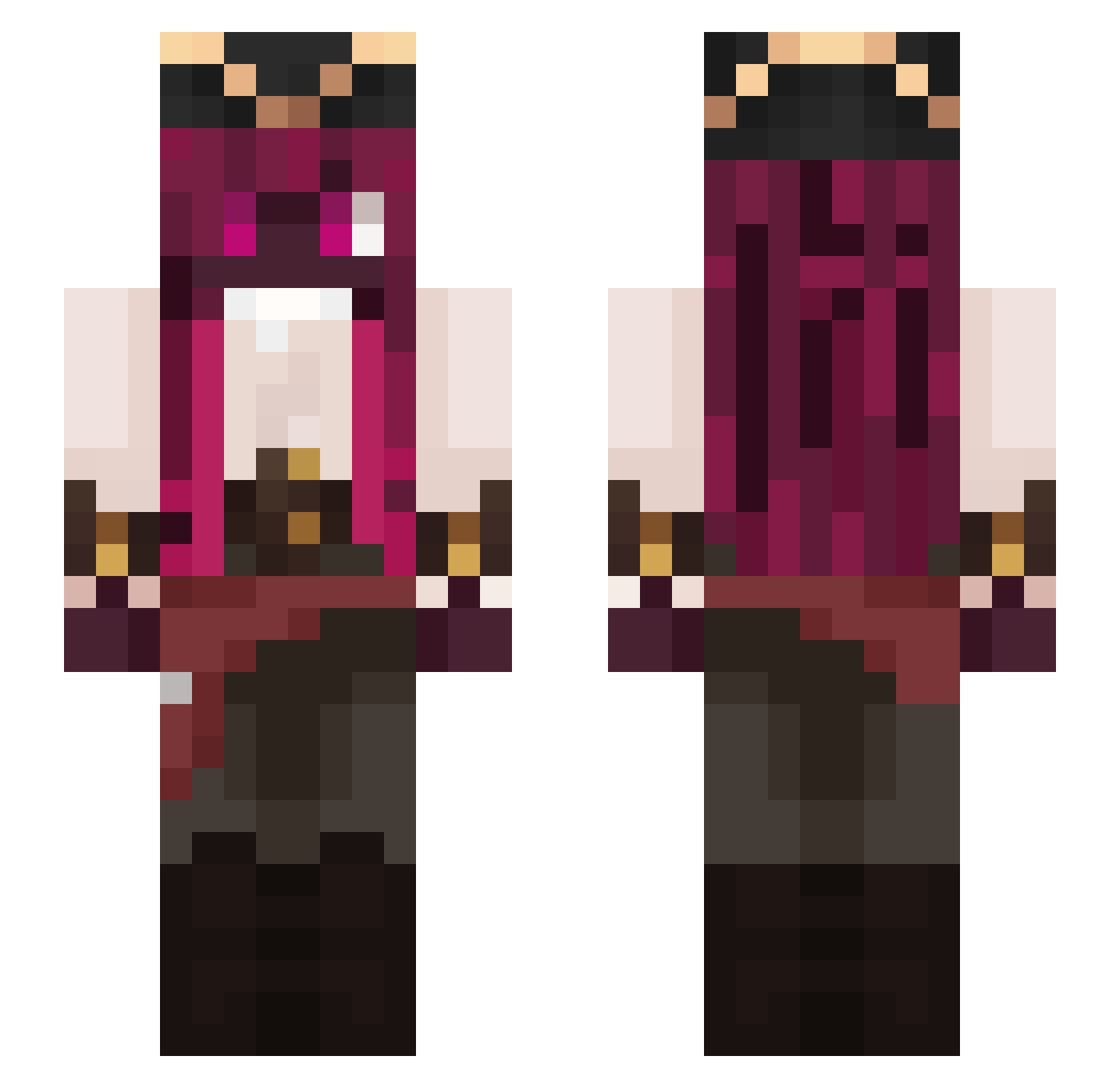 Crab0n Minecraft skin, front and back view