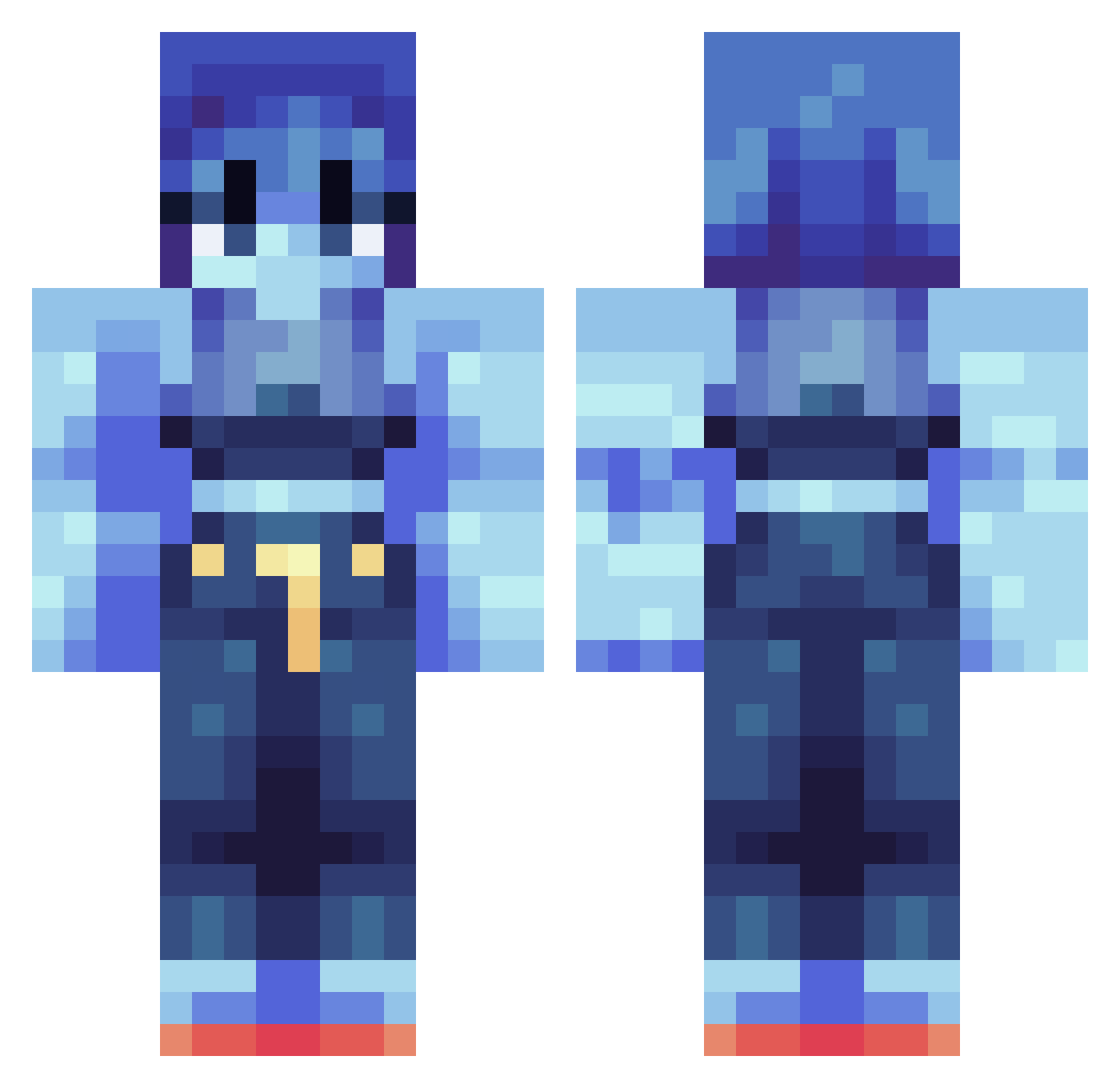 neochrys Minecraft skin, front and back view