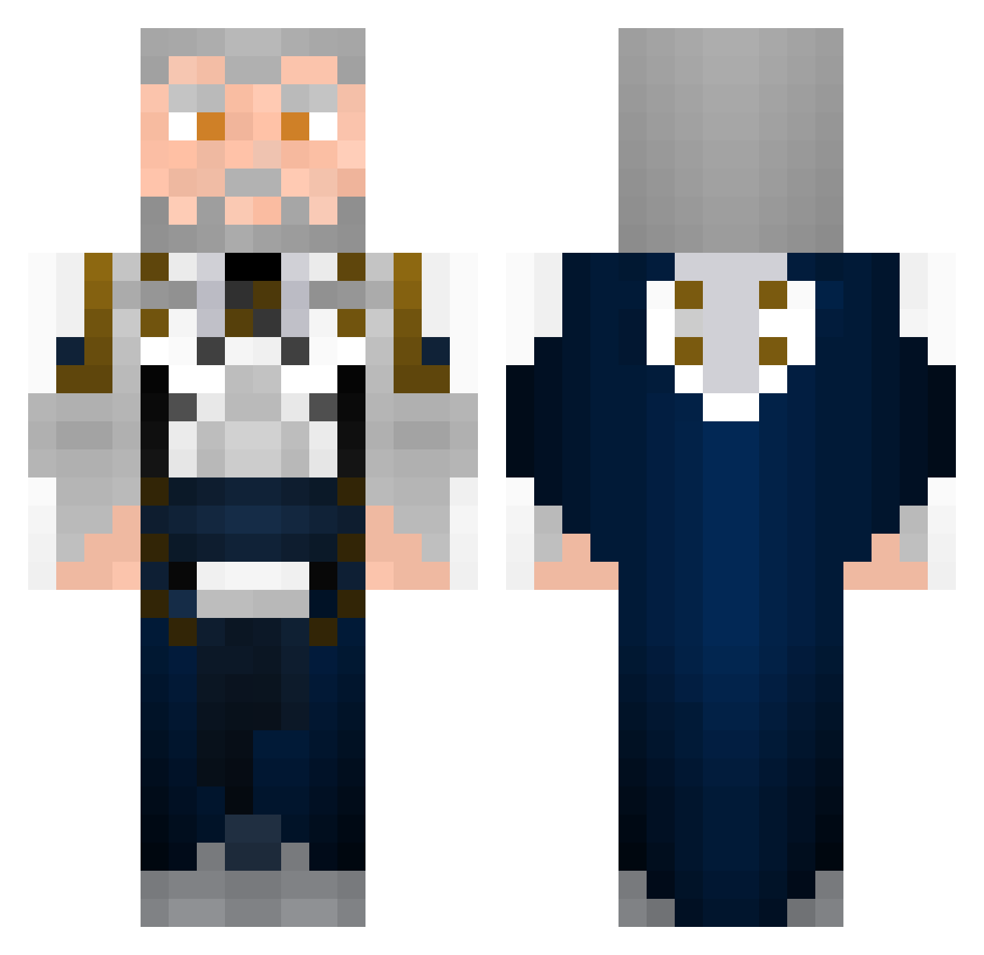 Zamoscian Minecraft skin, front and back view