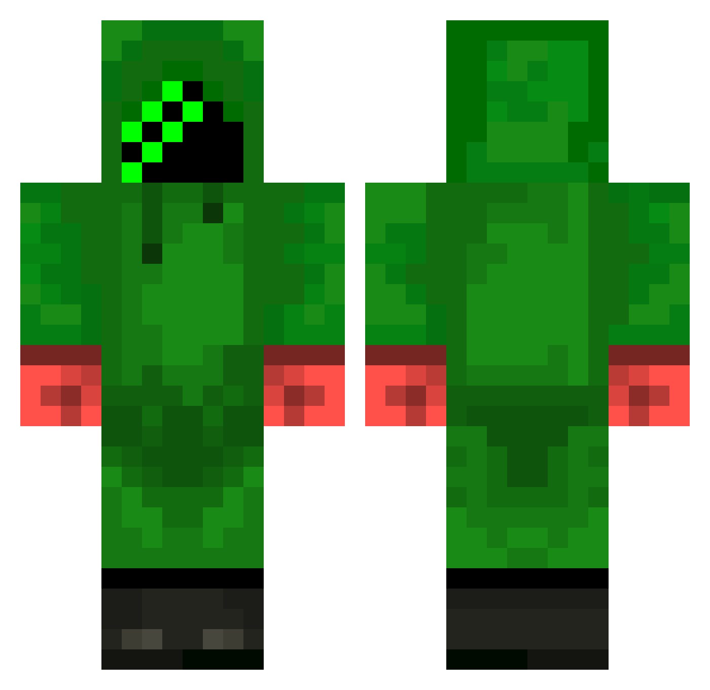 Pigeon_Blue Minecraft skin, front and back view